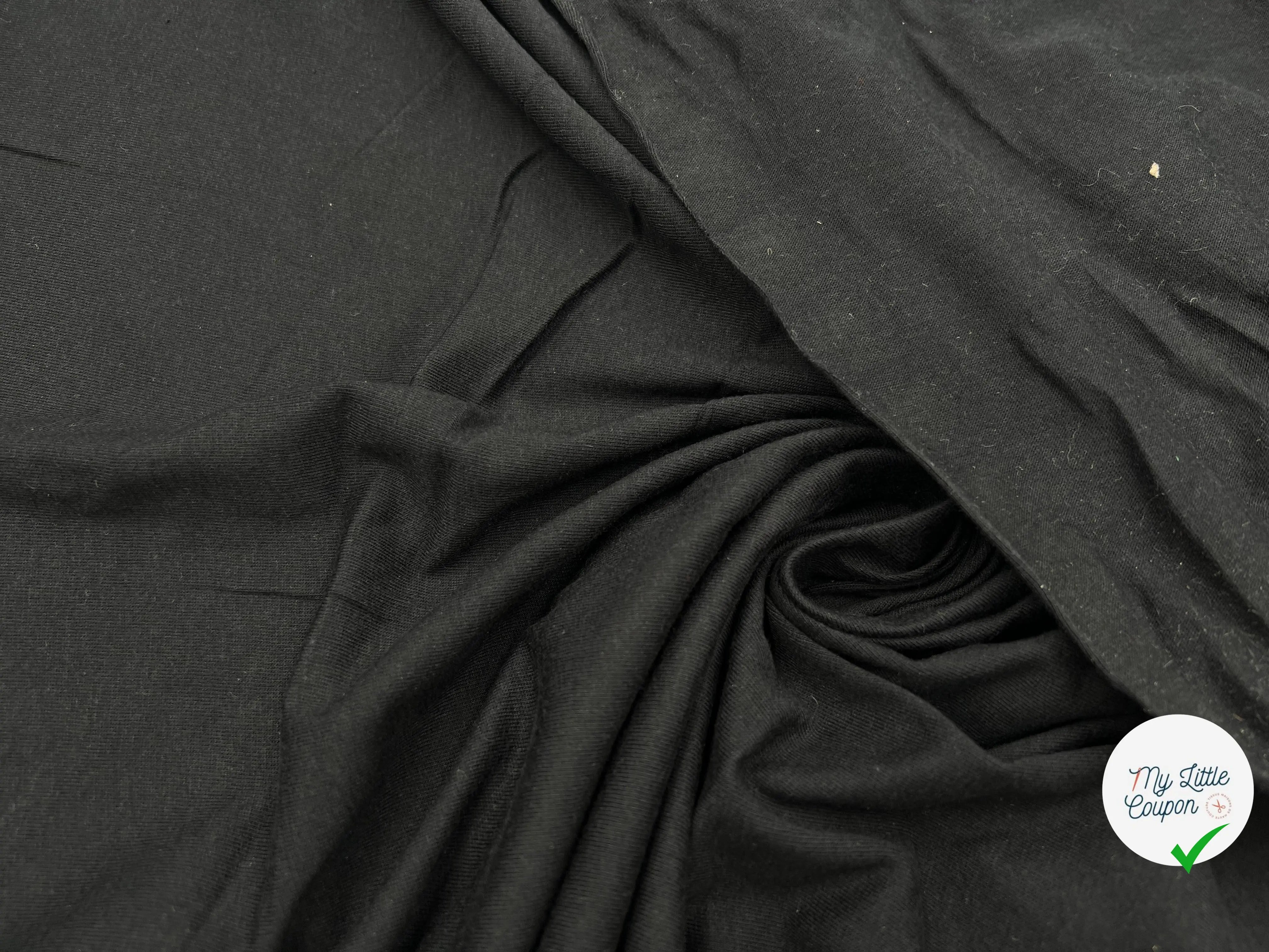 JERSEY DE COTON NOIR - My Little Coupon - tissu - coudre