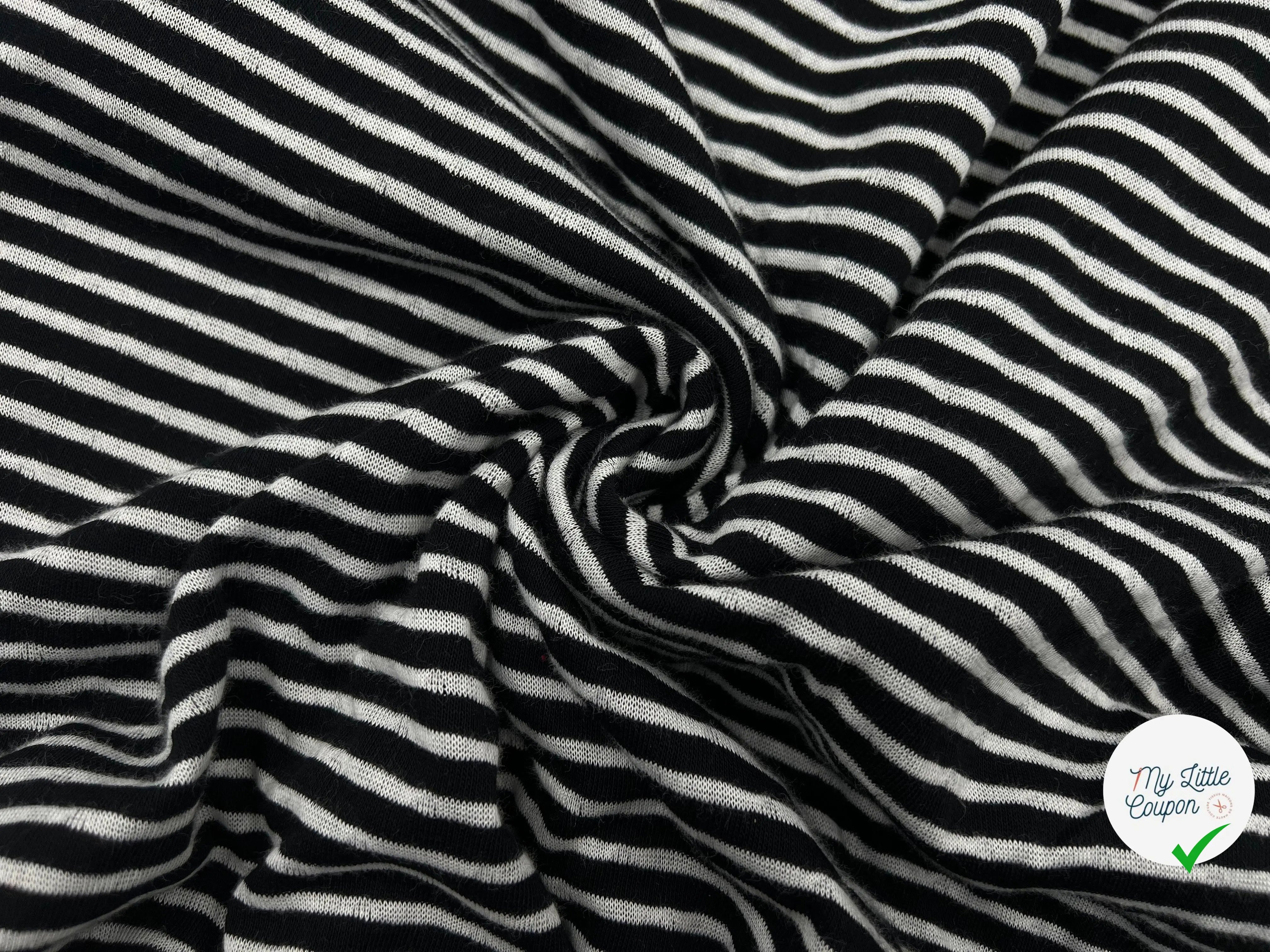 JERSEY DE COTON RÉVERSIBLE MI POIS MI RAYURES - My Little Coupon - tissu - coudre