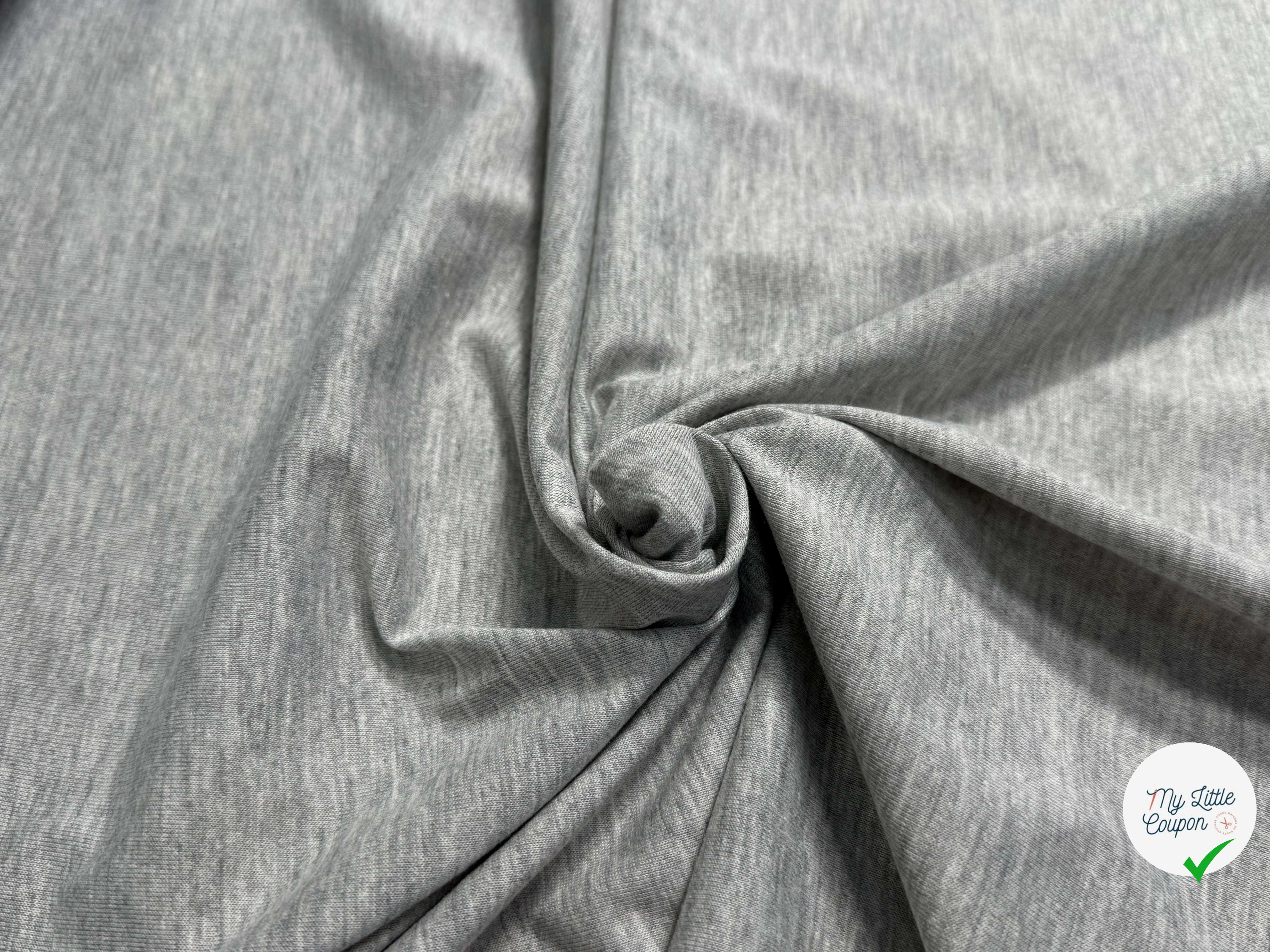 JERSEY DE COTON SOFT 8% ÉLASTHANNE GRIS GRANDE LAIZE - My Little Coupon