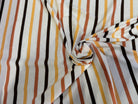 JERSEY DE COTON SUPER DOUX STRETCH RAYURES MULTICOLORES ORANGE JAUNE NOIR FABRICATION RÉGION DE TROYES 🇫🇷 - My Little Coupon