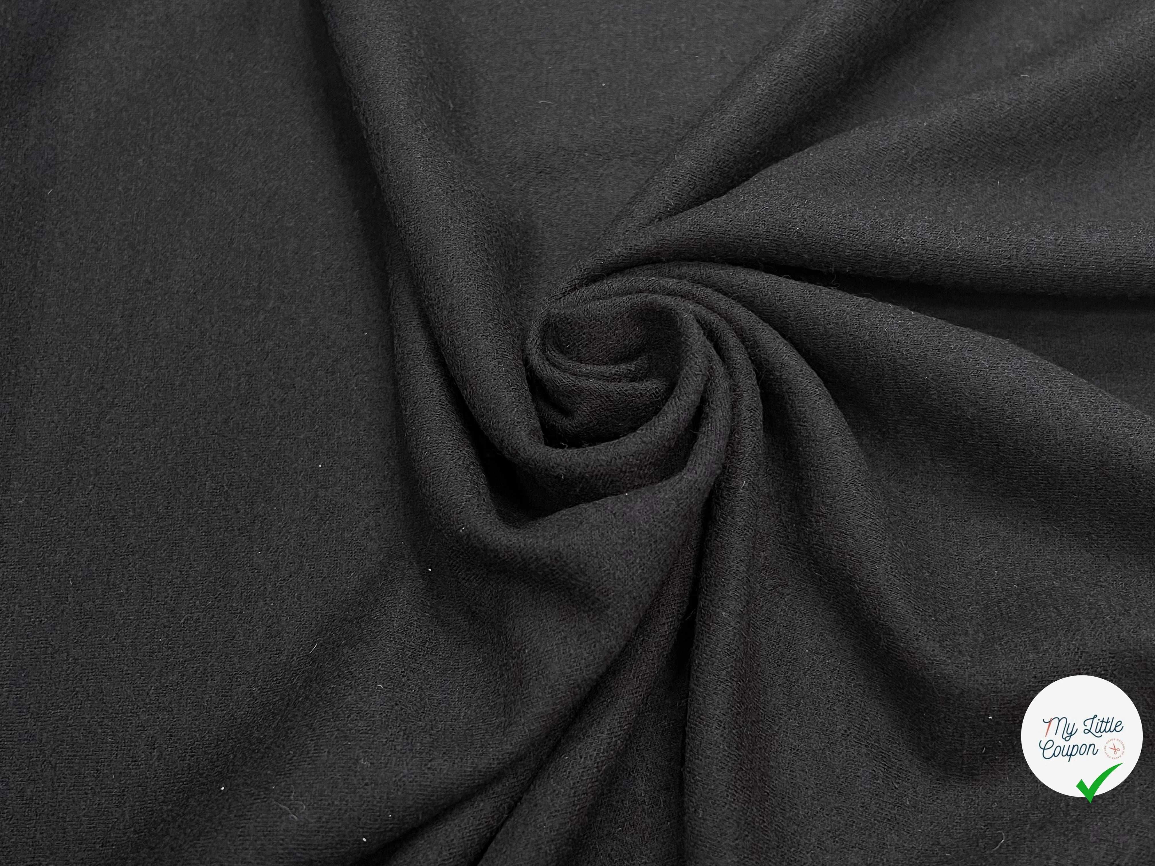 JERSEY DE LAINE LOURD NOIR 100% LAINE - My Little Coupon