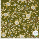 Jersey de viscose fleurs vert kaki