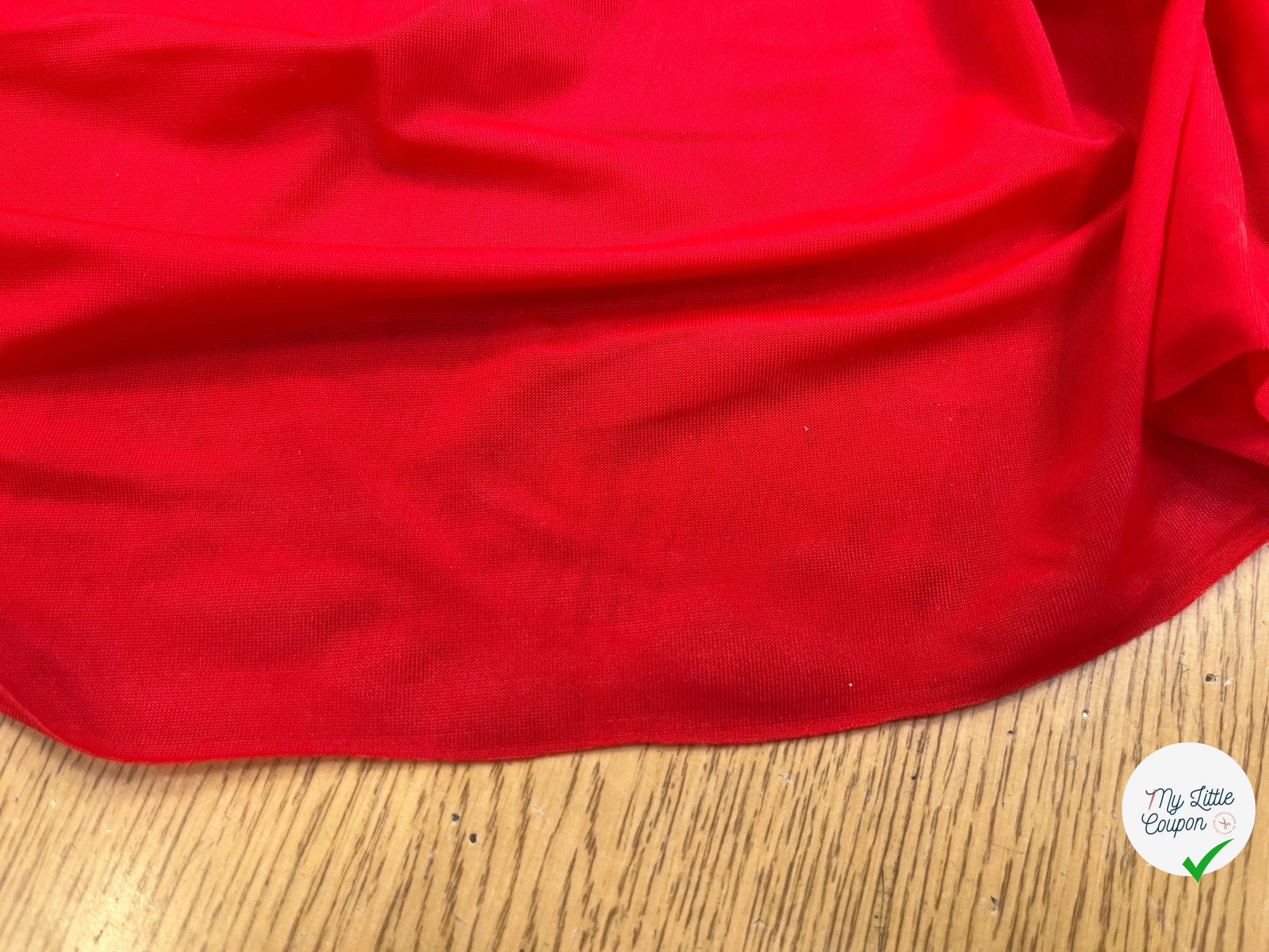 JERSEY FLUIDE ROUGE TRANSPARENT 160CM - My Little Coupon