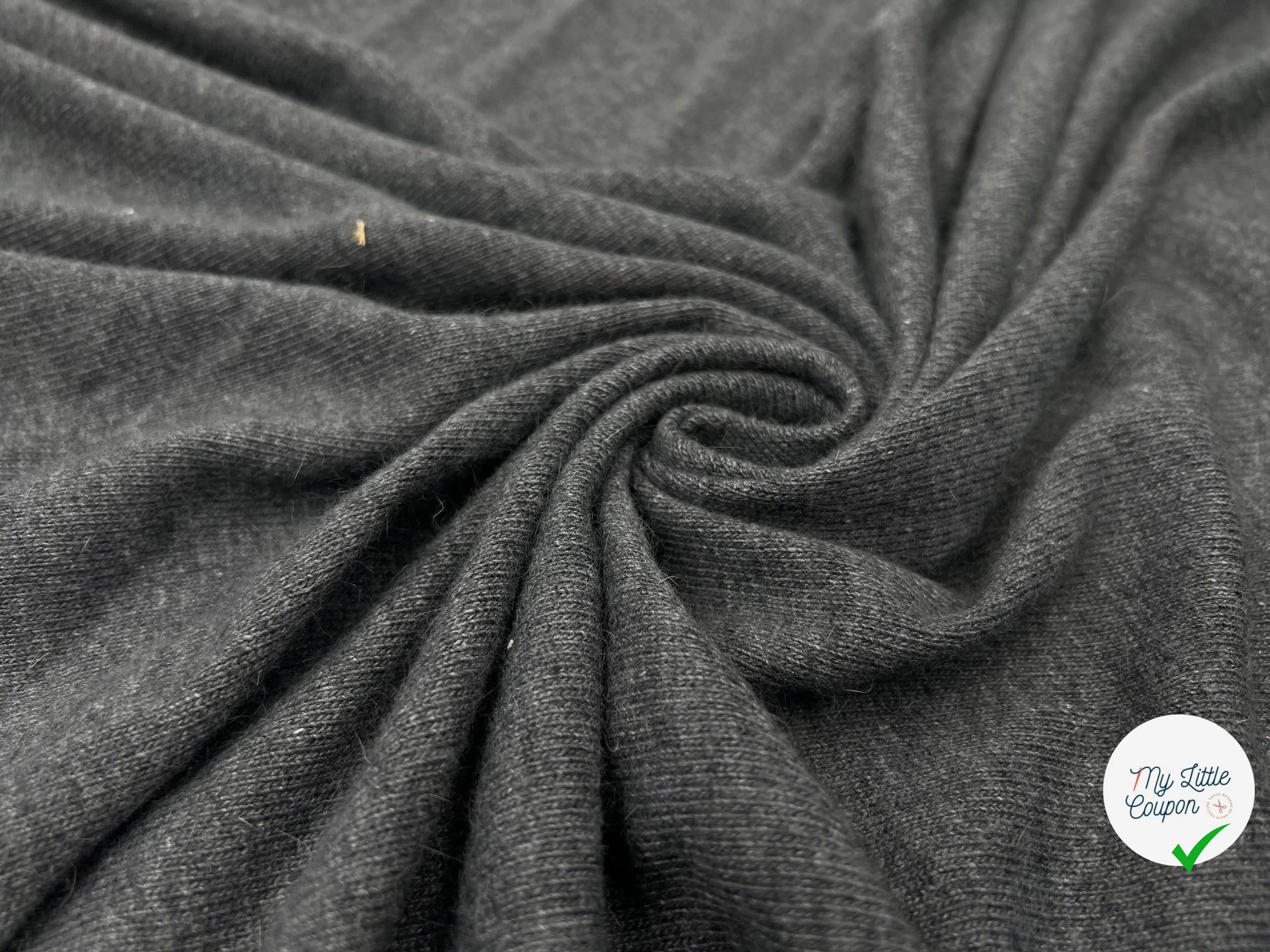 JERSEY GRIS VISCOSE ACÉTATE GRIS SOUTENU - My Little Coupon - tissu - coudre