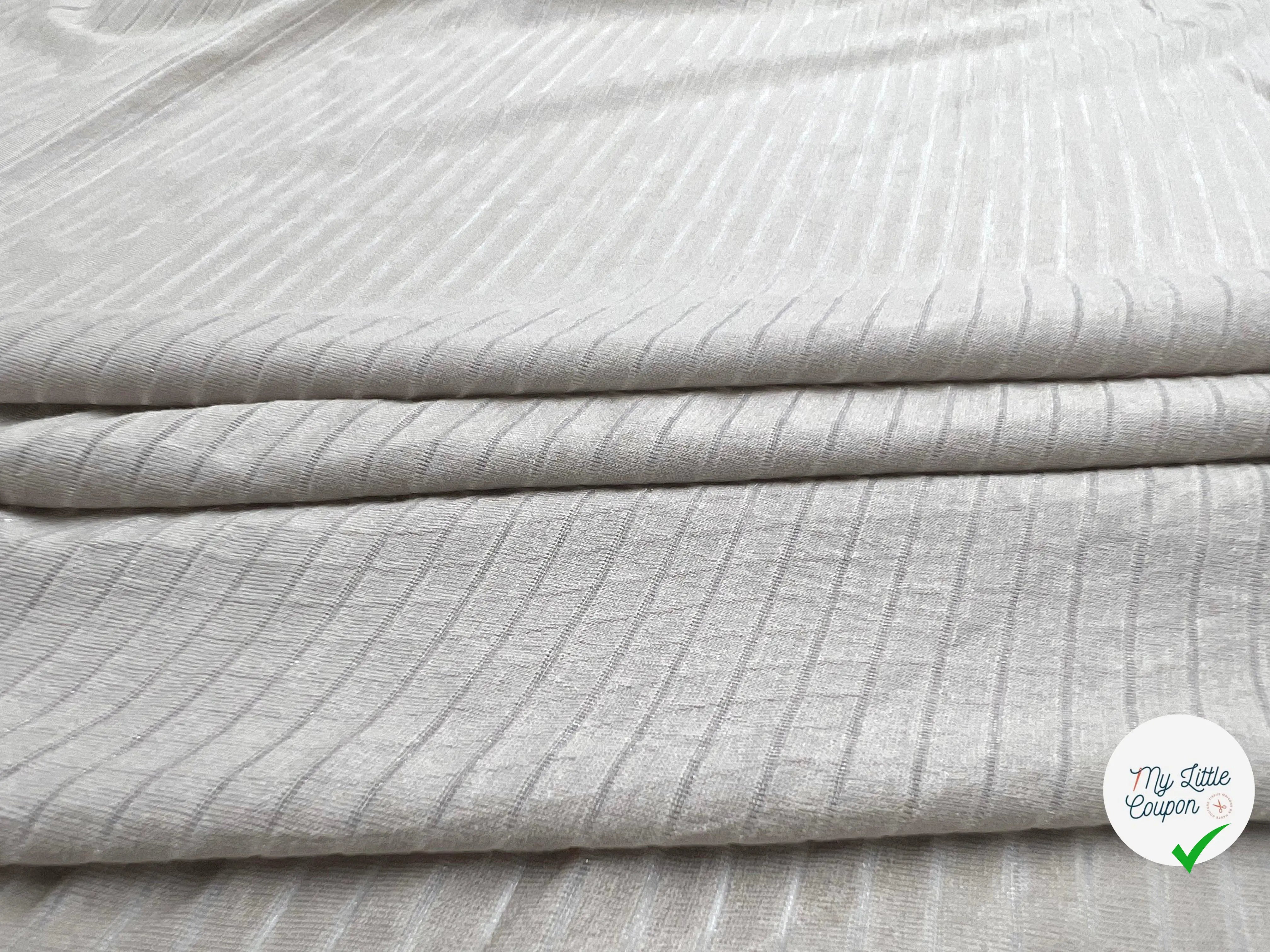 JERSEY JACQUARD COTELÉ BEIGE - My Little Coupon - tissu - coudre