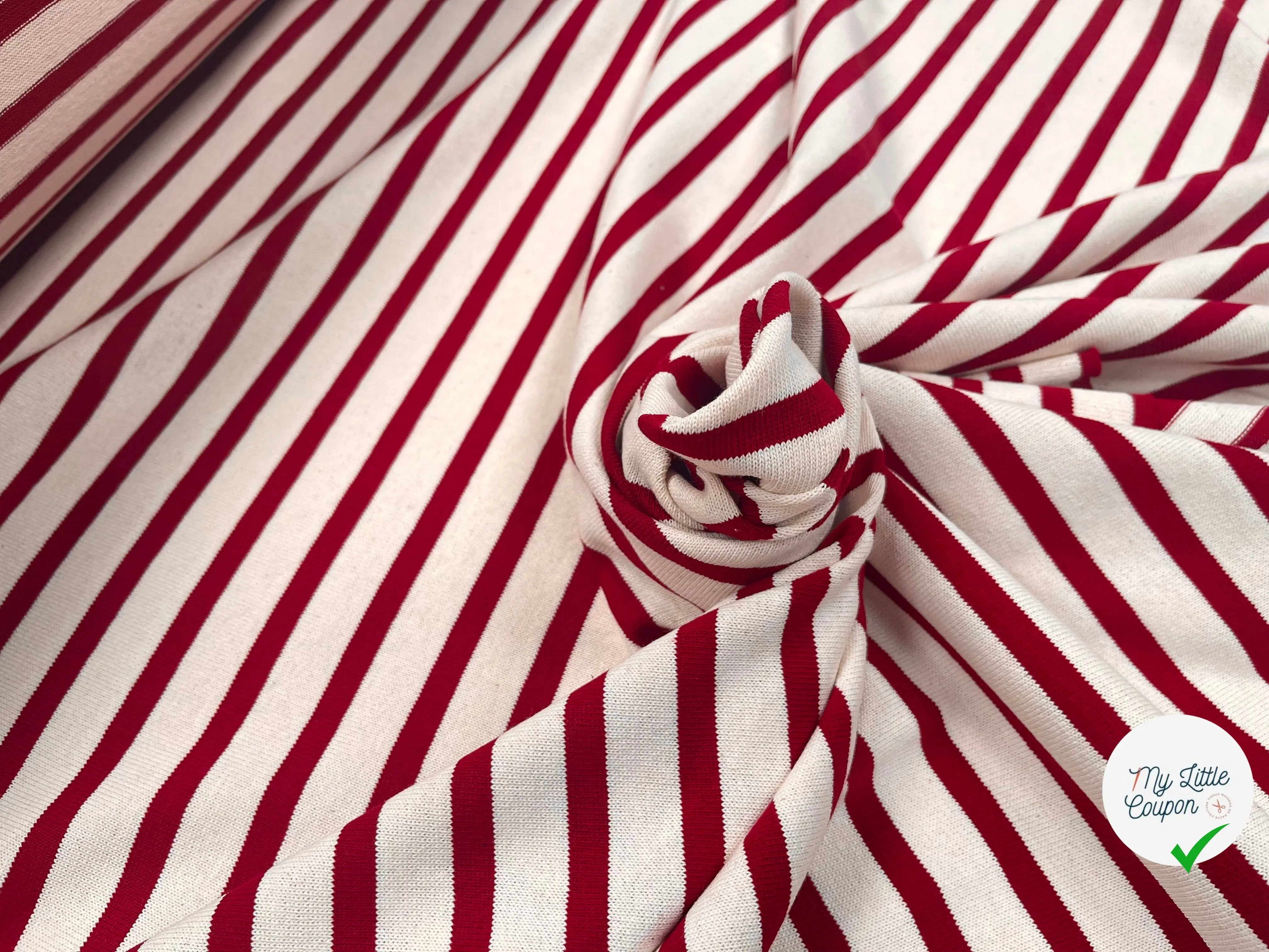 JERSEY LOURD CREME ROUGE PERSAN MADE IN FRANCE - My Little Coupon