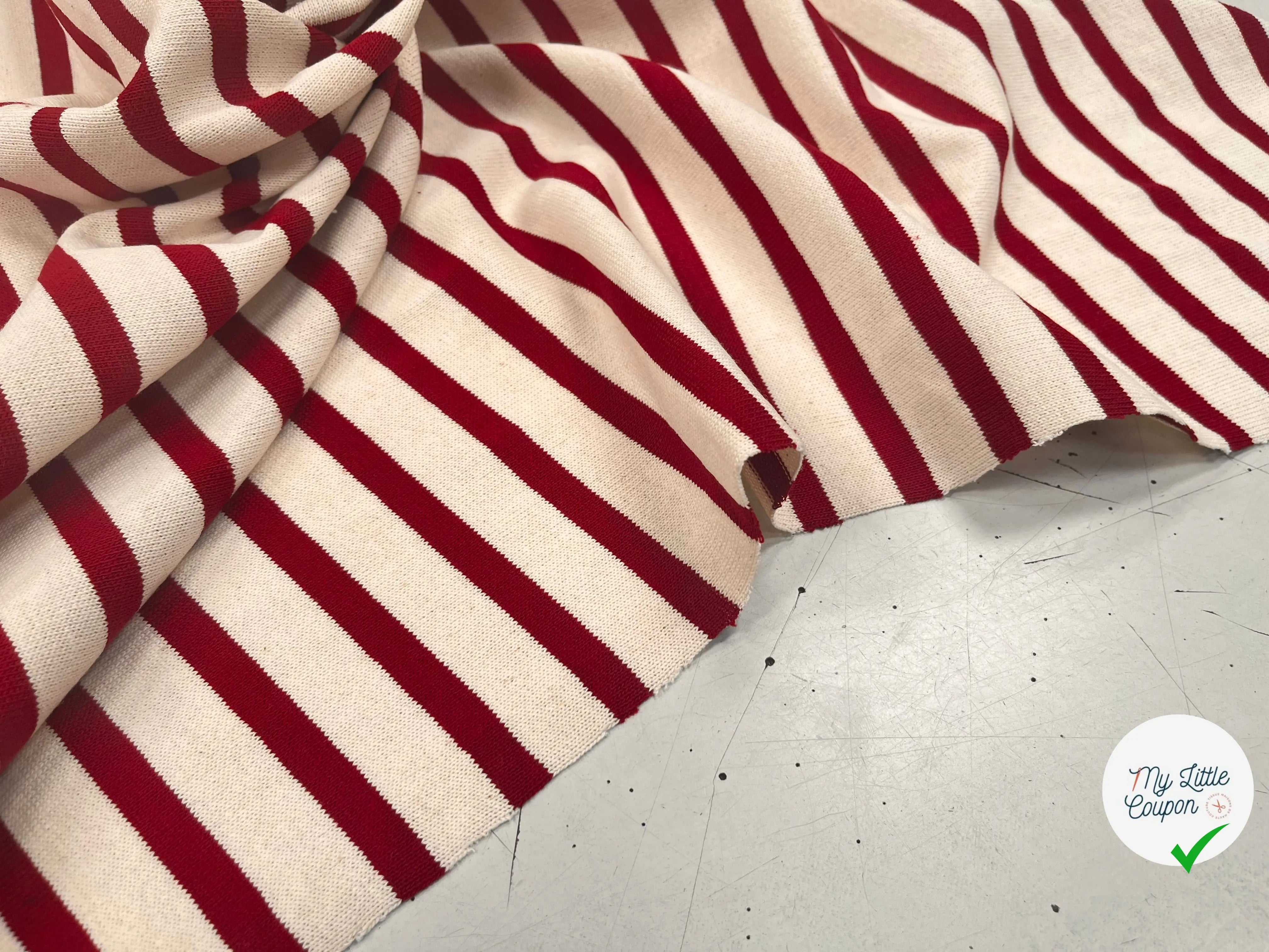 JERSEY LOURD CREME ROUGE PERSAN MADE IN FRANCE - My Little Coupon
