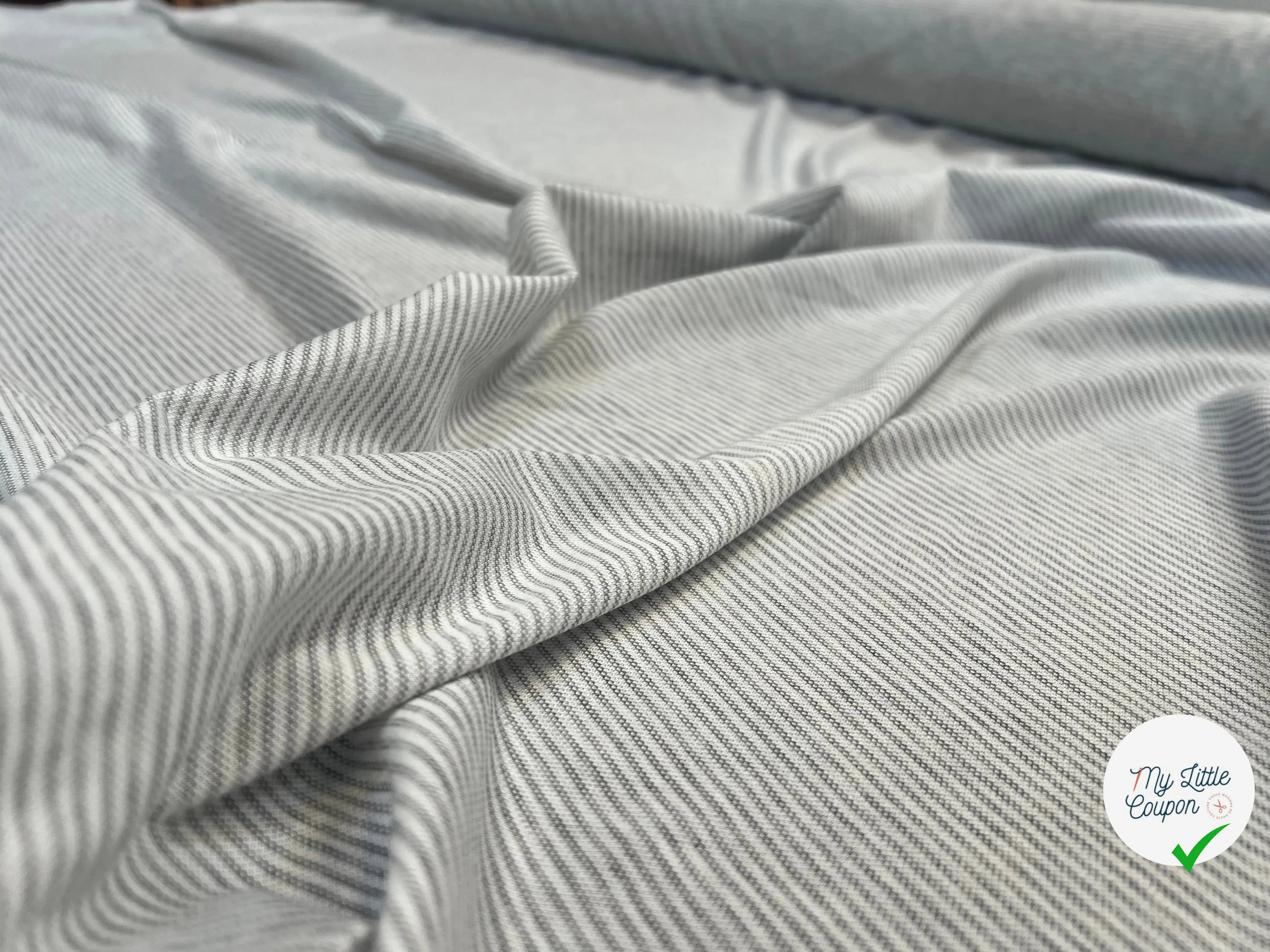 JERSEY MAILLE À RAYURES GRIS - My Little Coupon