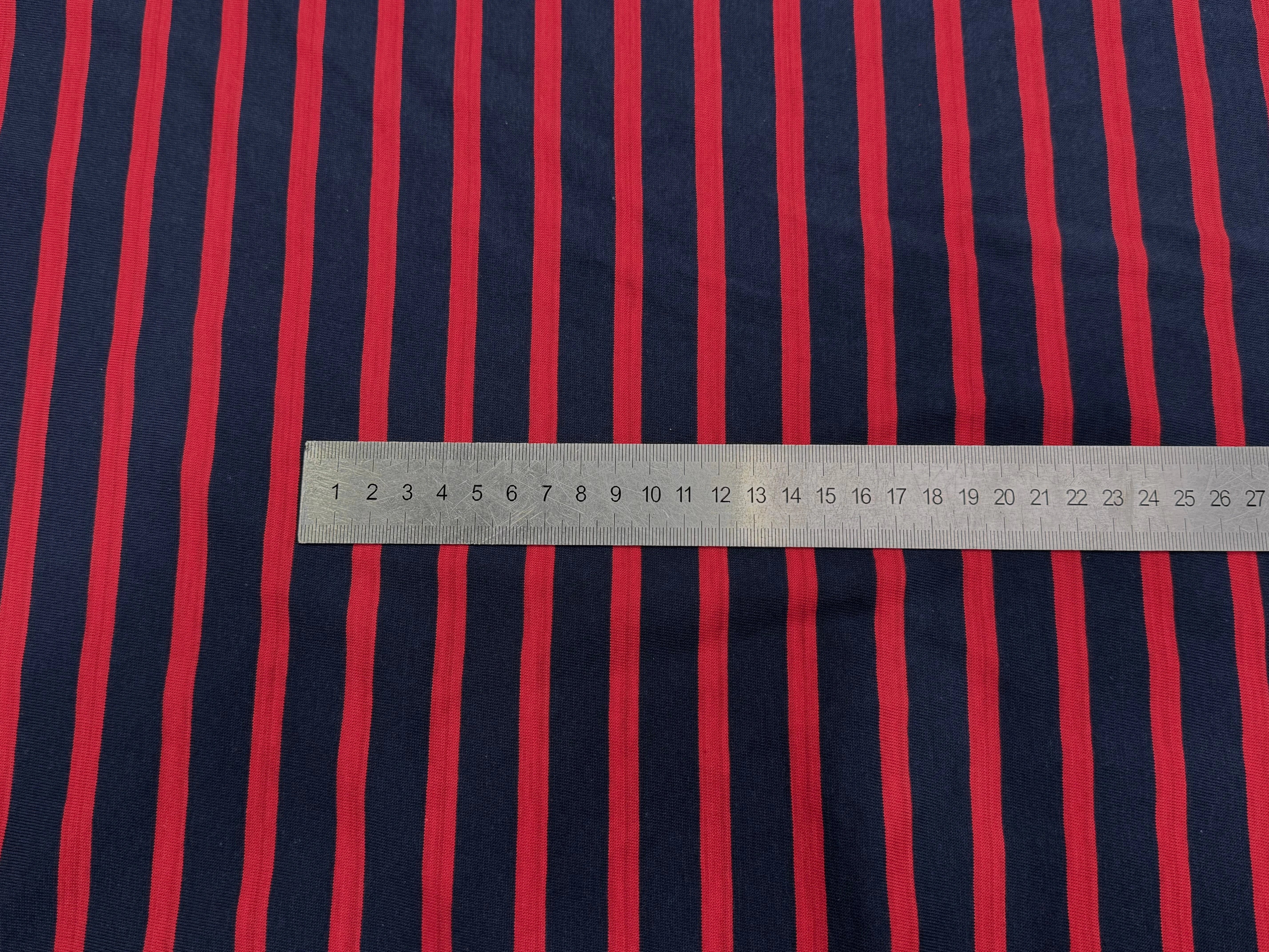 JERSEY MARINIÈRE RAYURES BLEU MARINE ET ROUGE COTON STRETCH FABRICATION RÉGION DE TROYES 🇫🇷 - My Little Coupon