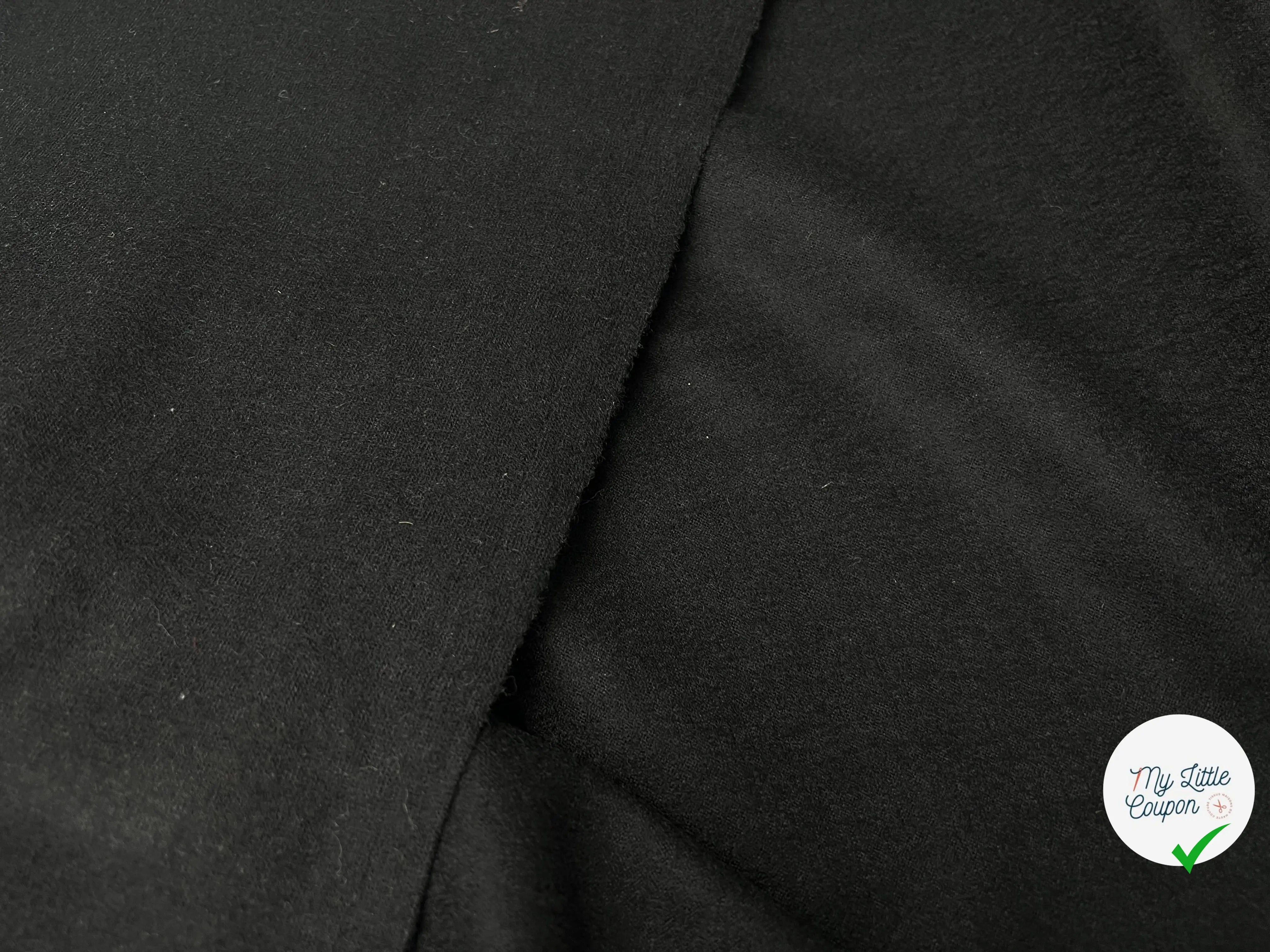 JERSEY NOIR ASPECT LAINEUX - My Little Coupon - tissu - coudre