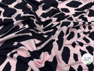 JERSEY QUALITÉ COUTURE FLUIDE GIRAFE FOND ROSE - My Little Coupon - tissu - coudre