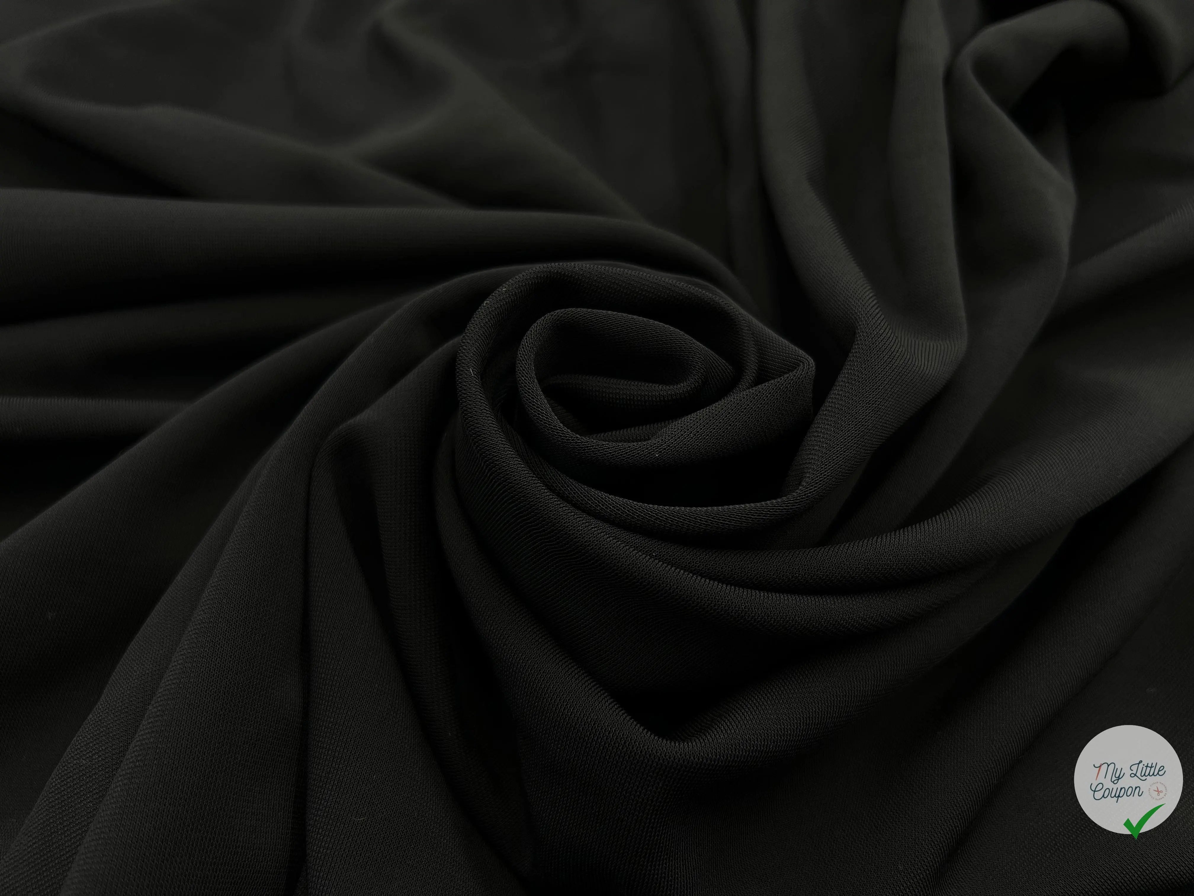 JERSEY ROBE STRETCH NOIR PROFOND - coupon de tissu de 3 mètres - My Little Coupon - tissu - coudre
