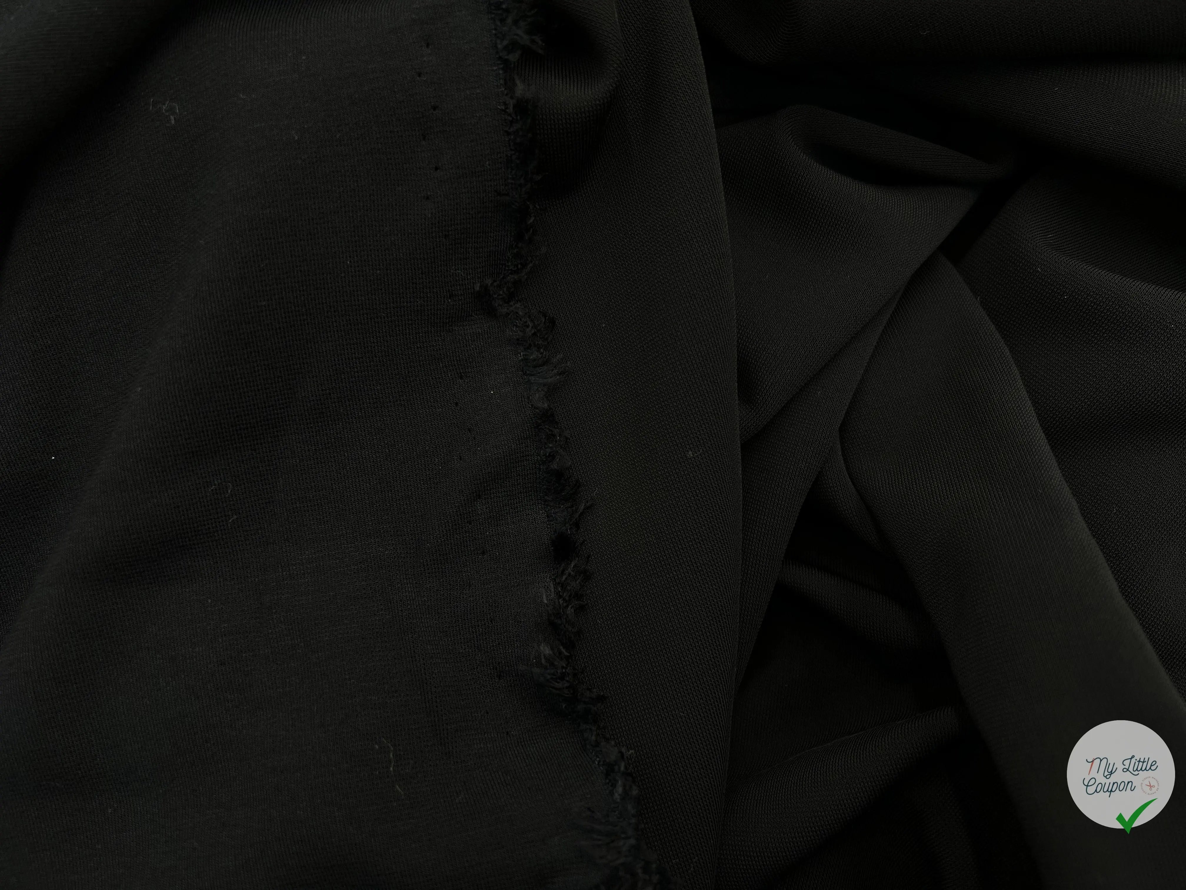 JERSEY ROBE STRETCH NOIR PROFOND - coupon de tissu de 3 mètres - My Little Coupon - tissu - coudre