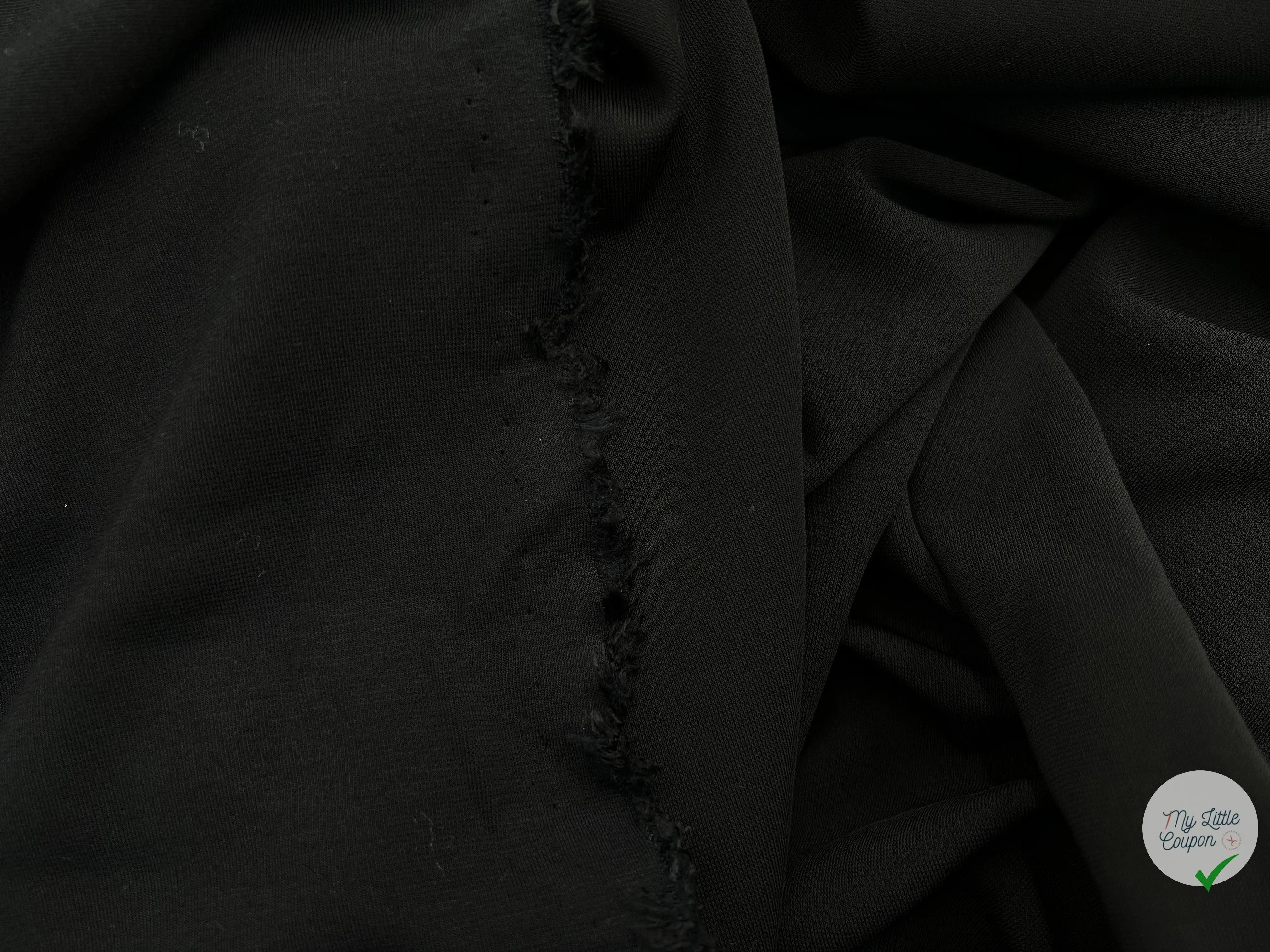 JERSEY ROBE STRETCH NOIR PROFOND - coupon de tissu de 3 mètres - My Little Coupon - tissu - coudre