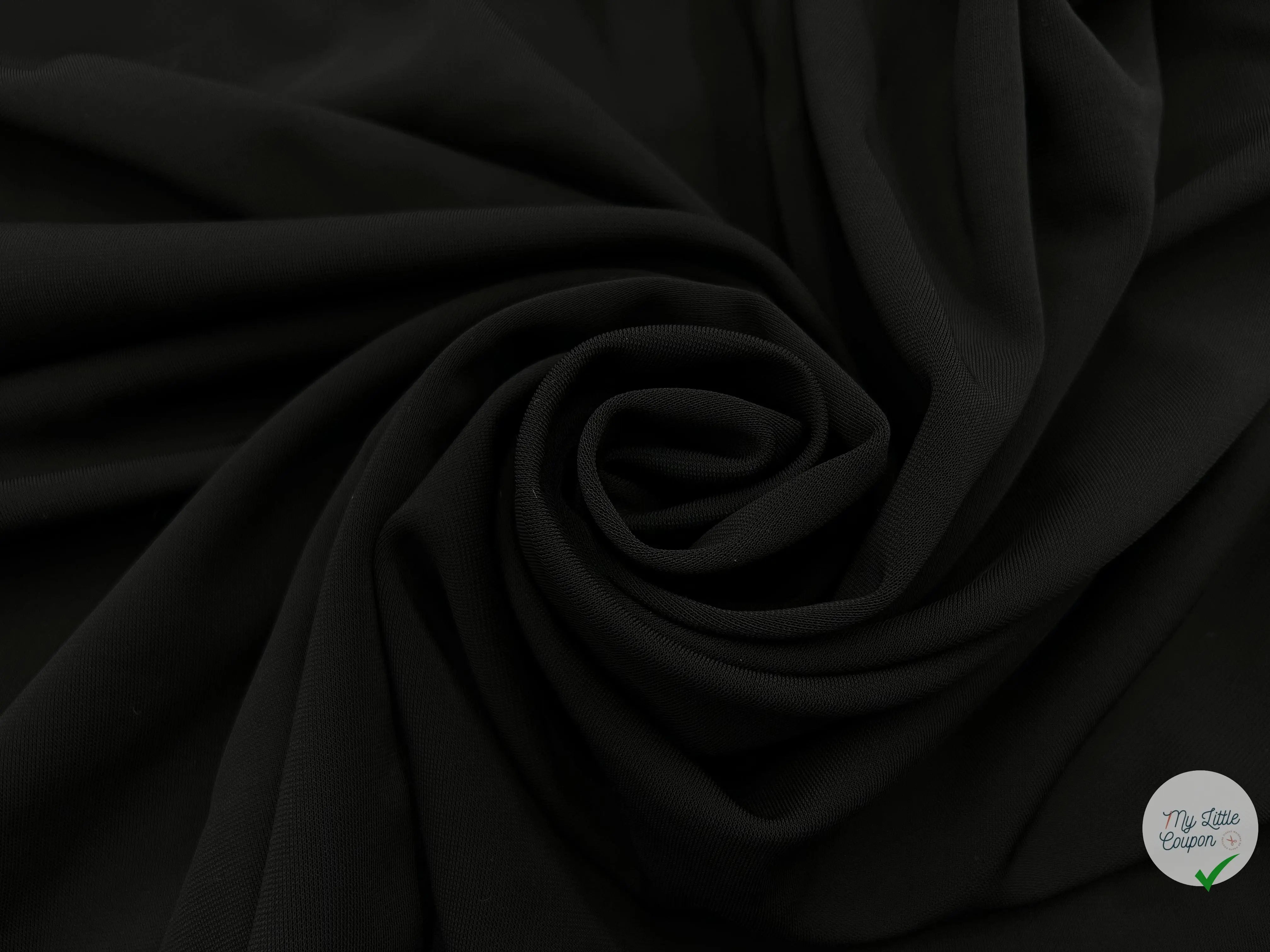 JERSEY ROBE STRETCH NOIR PROFOND - coupon de tissu de 3 mètres - My Little Coupon - tissu - coudre
