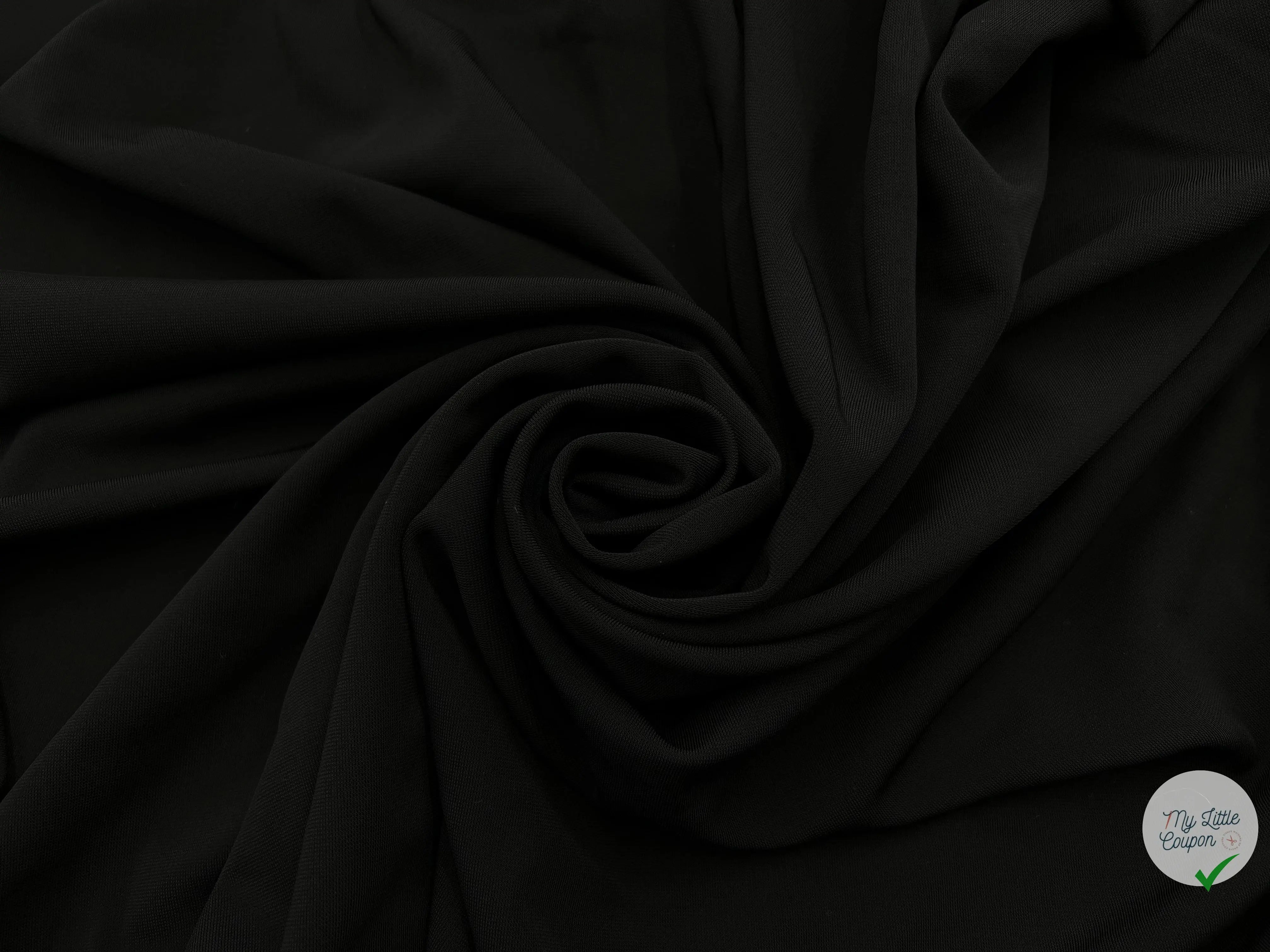 JERSEY ROBE STRETCH NOIR PROFOND - coupon de tissu de 3 mètres - My Little Coupon - tissu - coudre