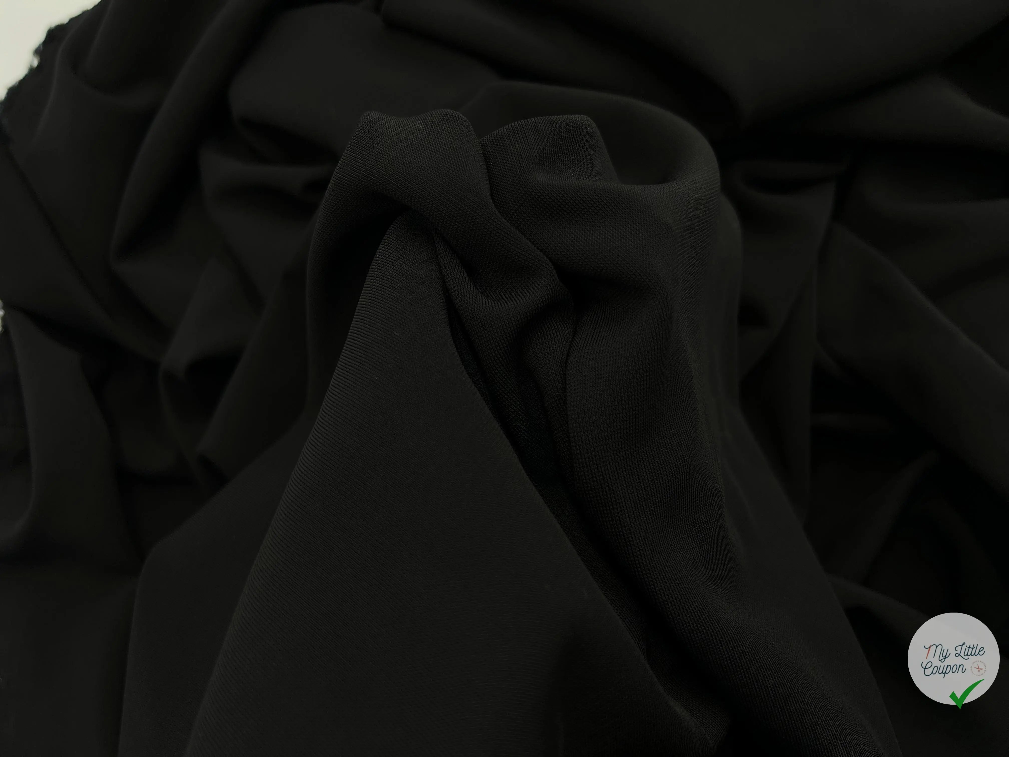 JERSEY ROBE STRETCH NOIR PROFOND - coupon de tissu de 3 mètres - My Little Coupon - tissu - coudre