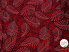 JERSEY STRETCH PALM RED AND NAVY RELIEF GOMME BLANCHE - My Little Coupon - tissu - coudre