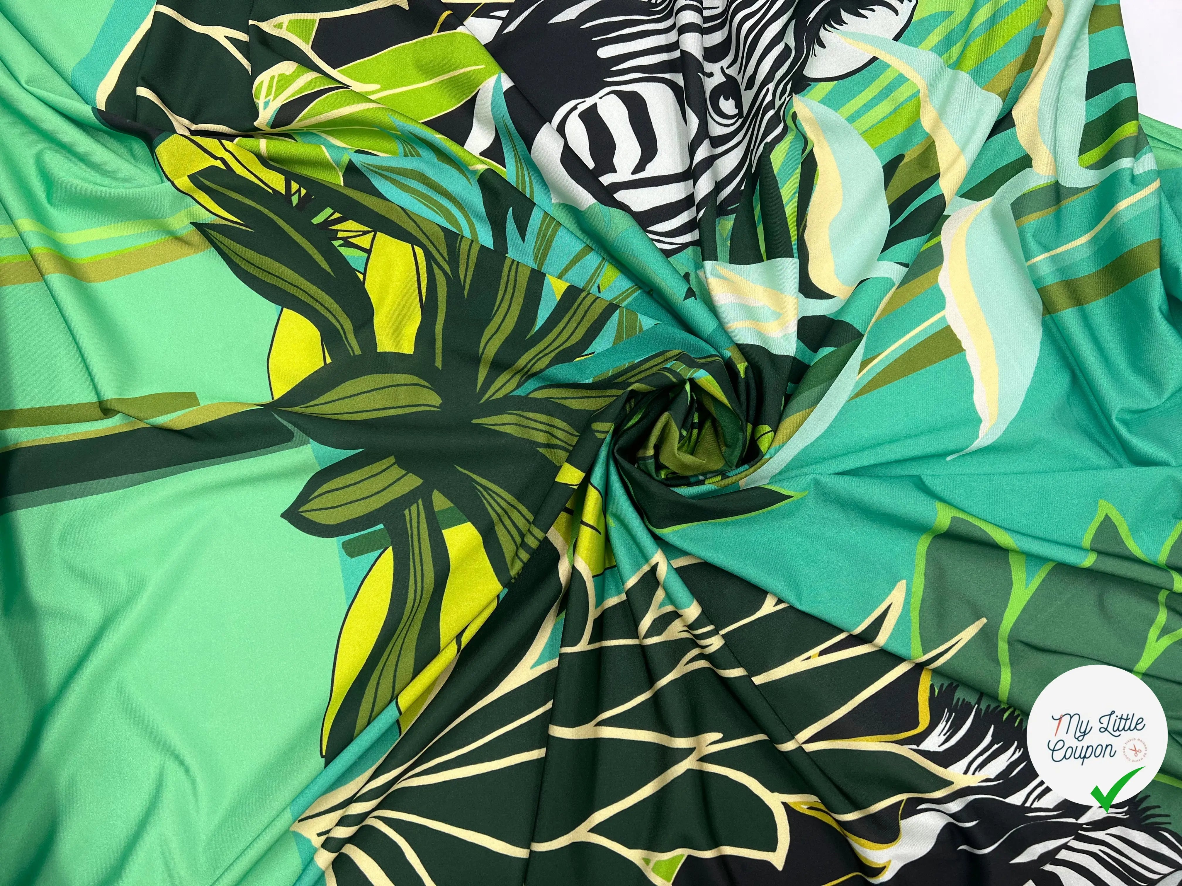 JERSEY STRETCH ZEBRA JUNGLE MOTIFS PLACÉS MSO