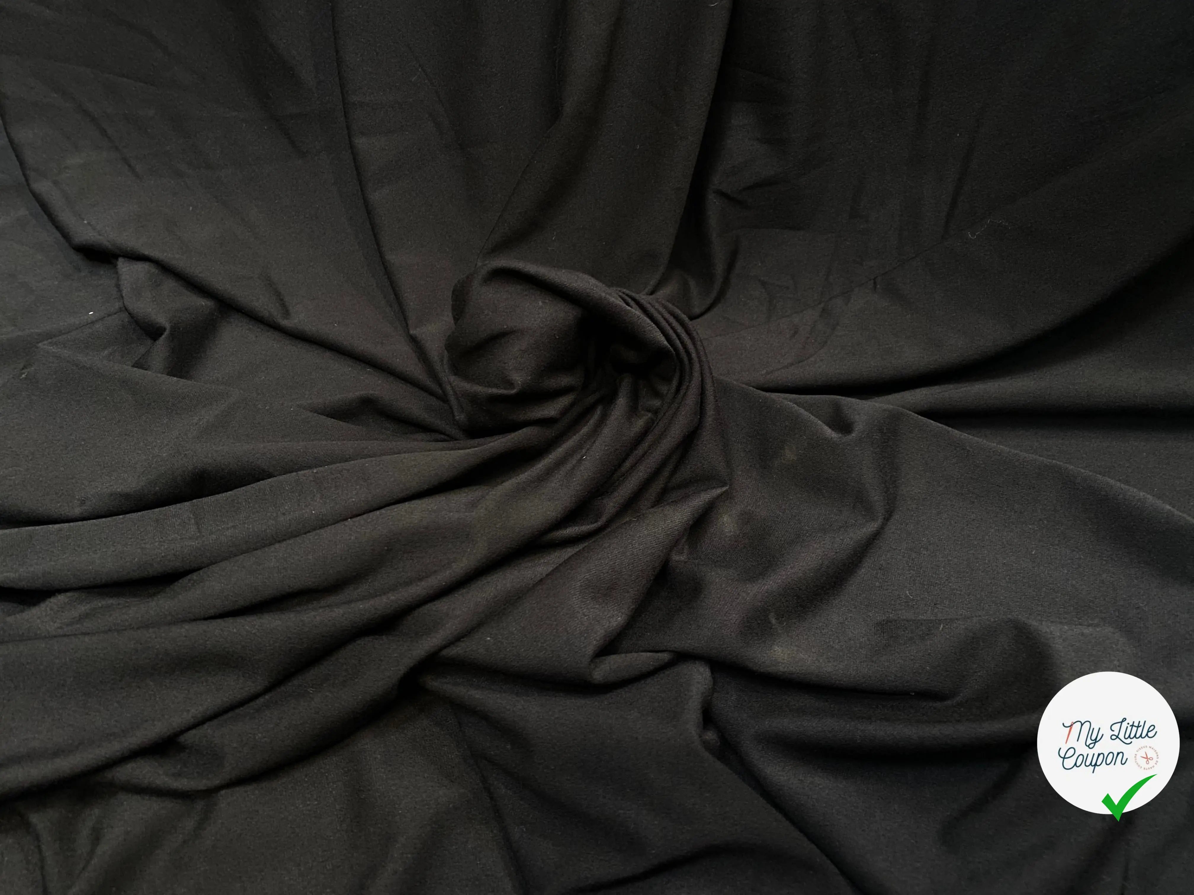 JERSEY ULTRA DOUX VISCOSE STRETCH NOIR - My Little Coupon