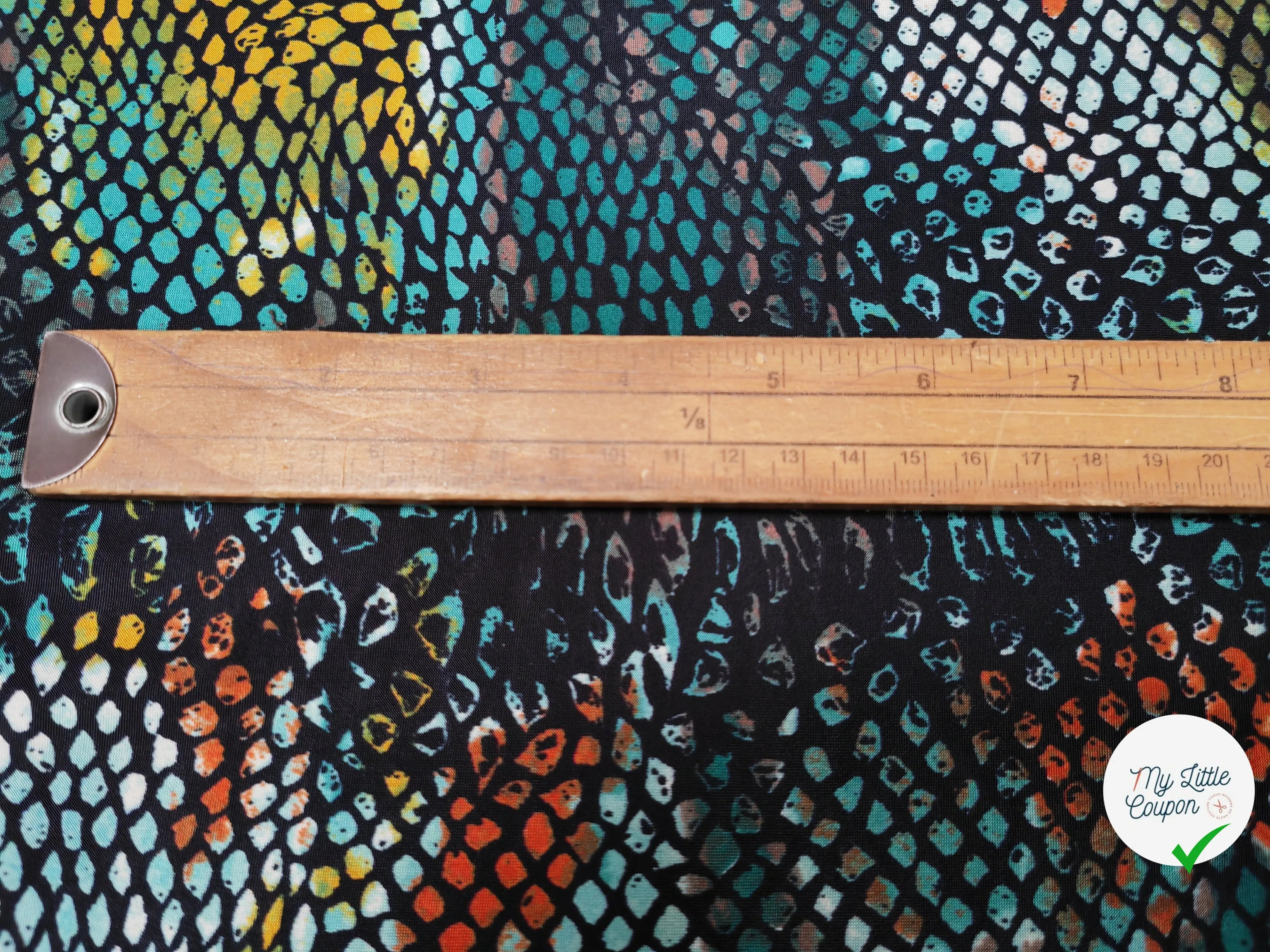 JERSEY VENEZIA MOTIF ÉCAILLES TURQUOISE - My Little Coupon