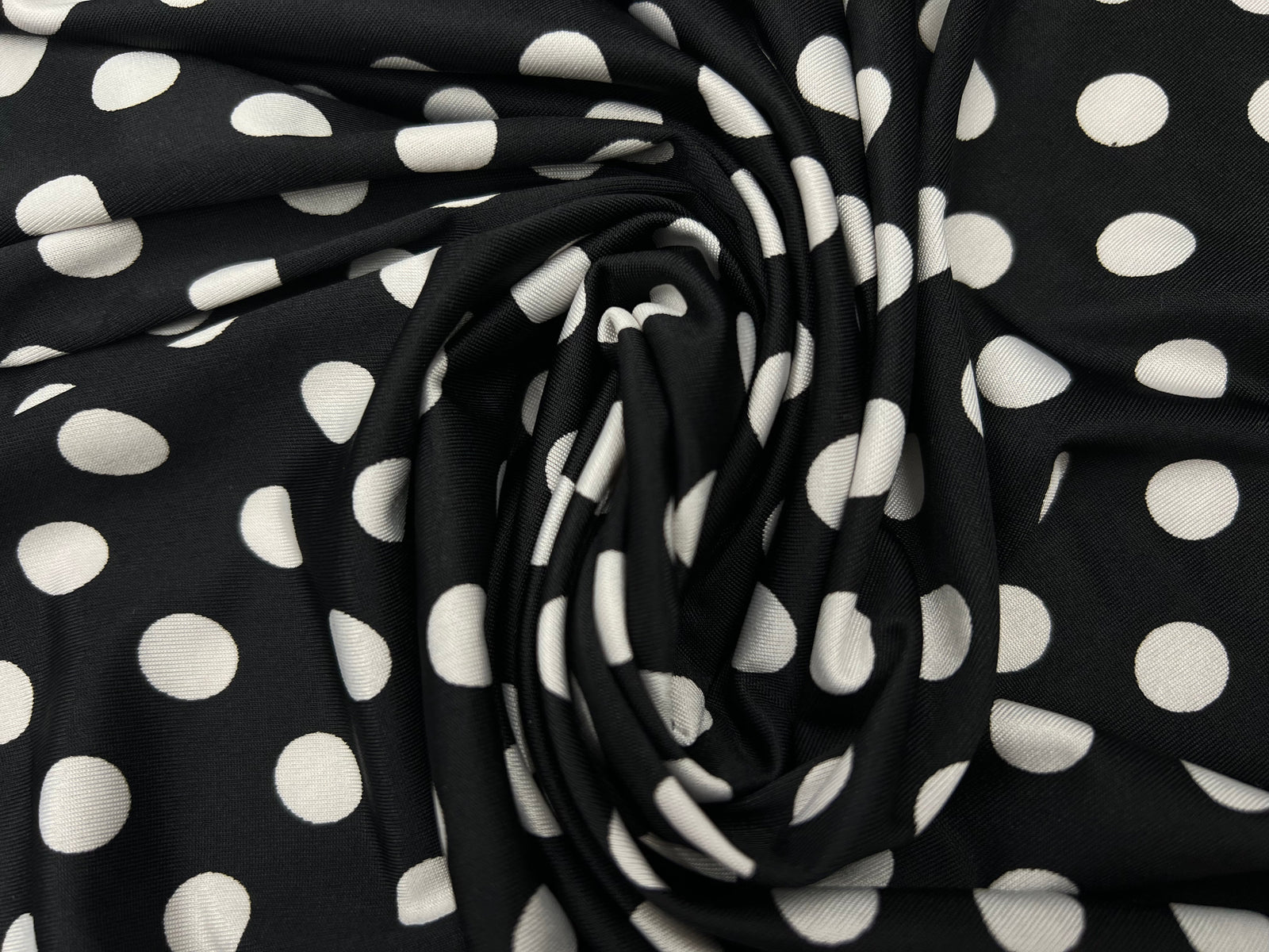 JERSEY VENEZIA NOIR POIS BLANC 1CM MLC INTERN