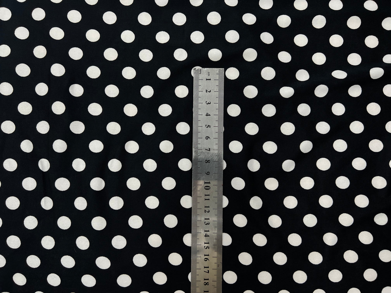 JERSEY VENEZIA NOIR POIS BLANC 1CM MLC INTERN