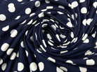 JERSEY VENZIA BLEU MARINE POIS BLANC 1CM MLC INTERN