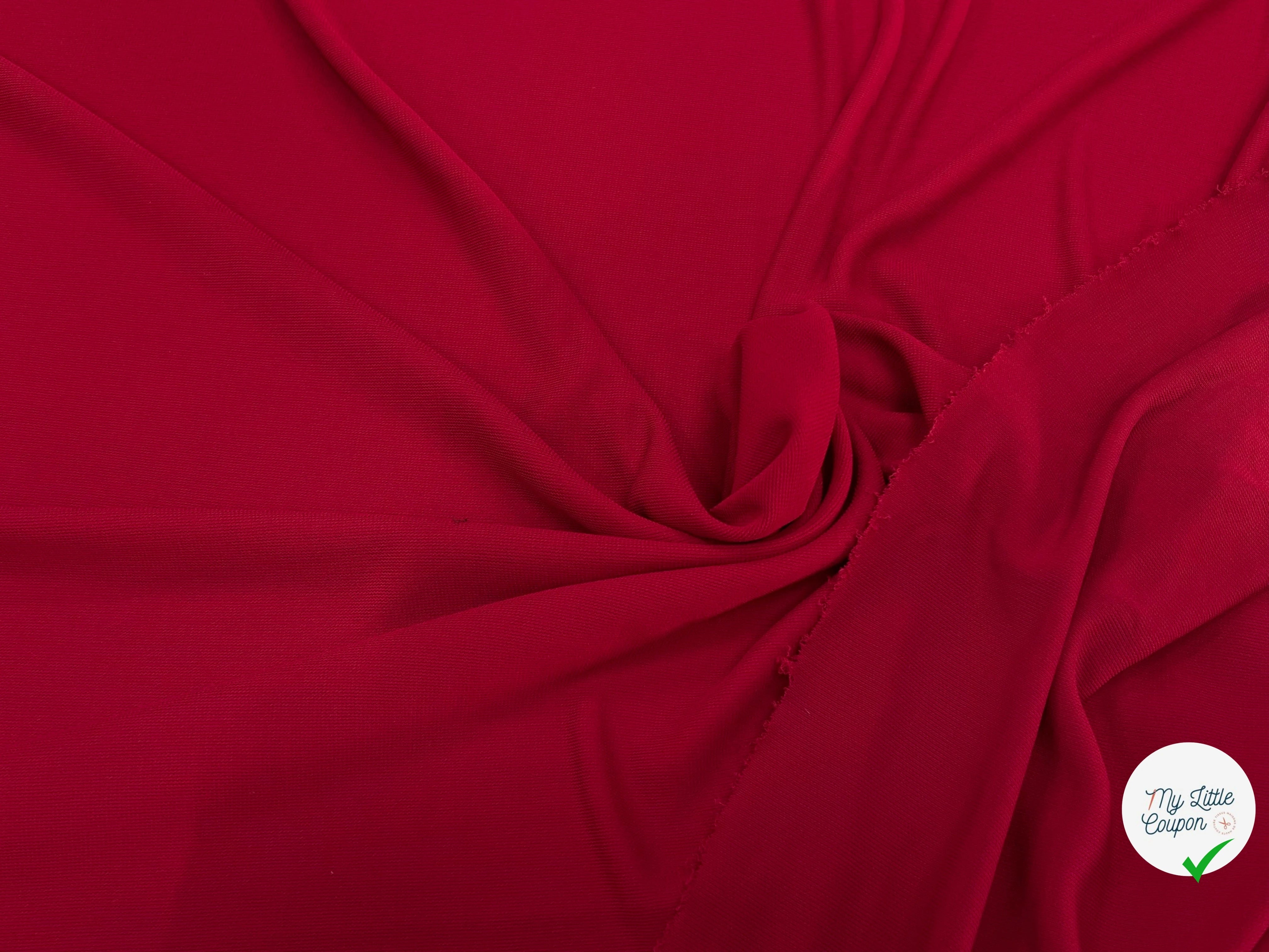 JERSEY VISCOSE CRÊPÉ  ULTRA STRECH FROID ROUGE 93% VISCOSE - My Little Coupon