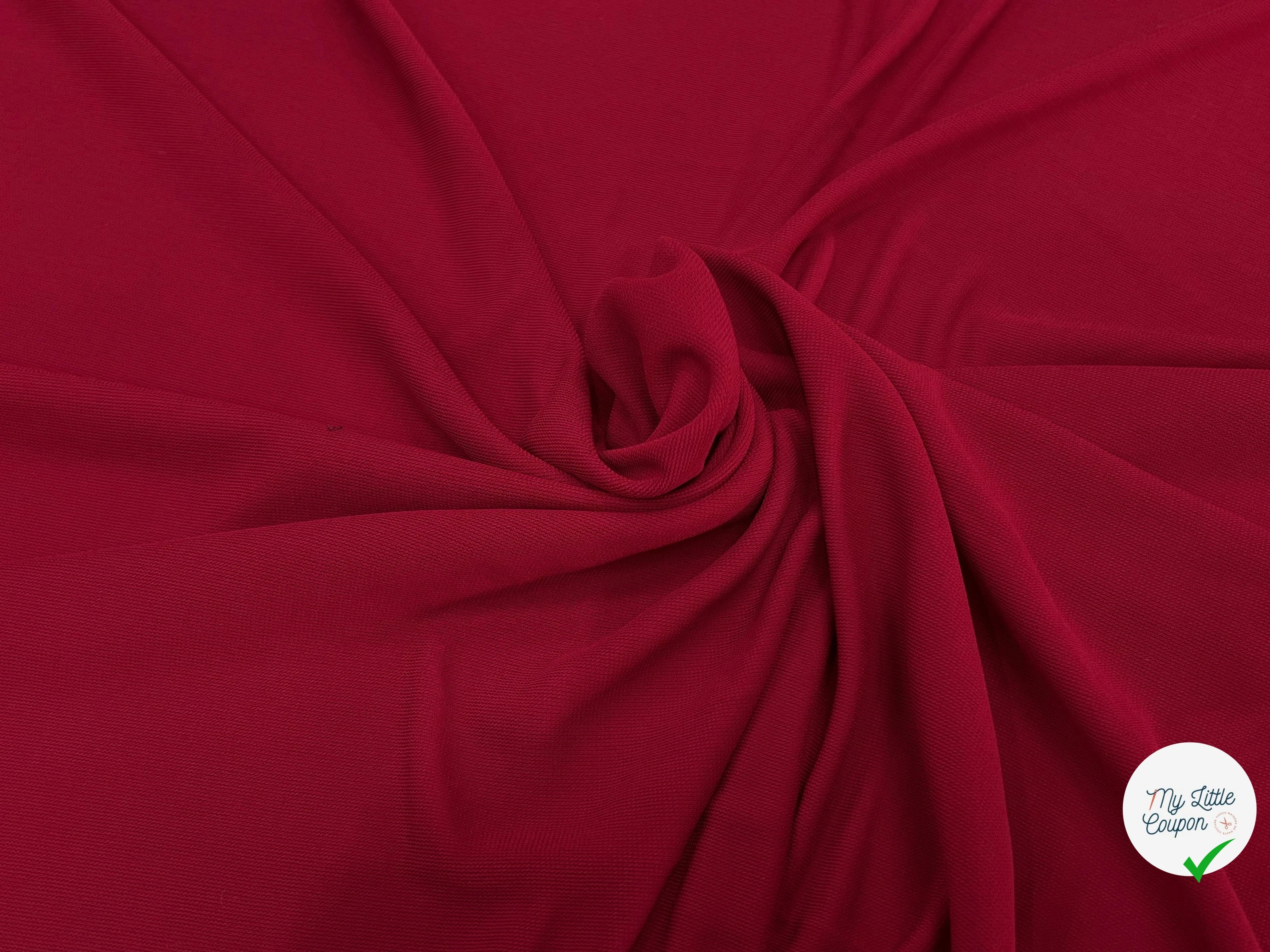 JERSEY VISCOSE CRÊPÉ  ULTRA STRECH FROID ROUGE 93% VISCOSE - My Little Coupon