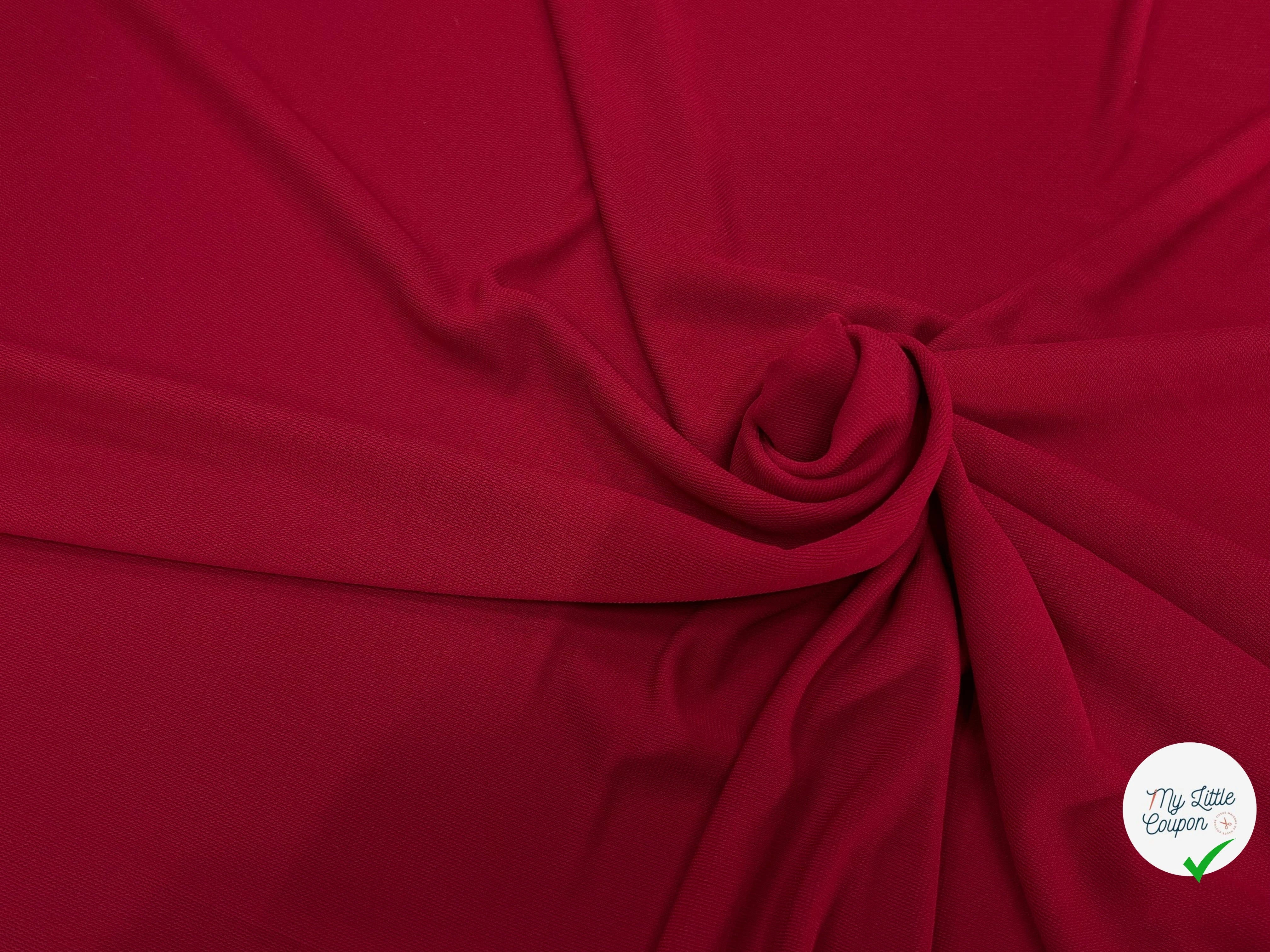 JERSEY VISCOSE CRÊPÉ  ULTRA STRECH FROID ROUGE 93% VISCOSE - My Little Coupon