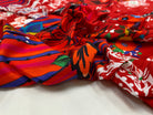 JERSEY VISCOSE EXPLOSION DE FLEURS FOND ROUGE - My Little Coupon