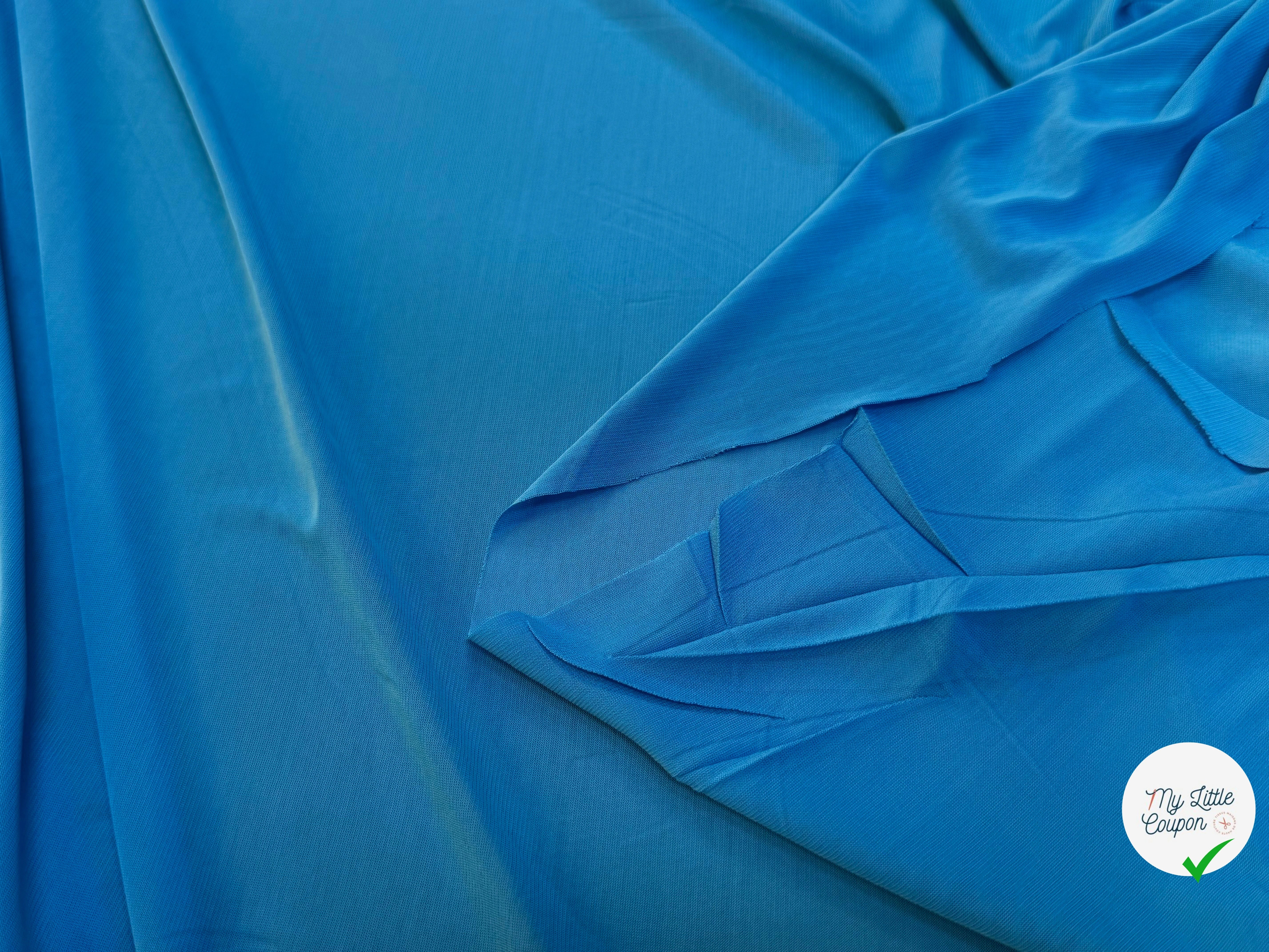 JERSEY VISCOSE FLUIDE ULTRA STRETCH BLUE - My Little Coupon