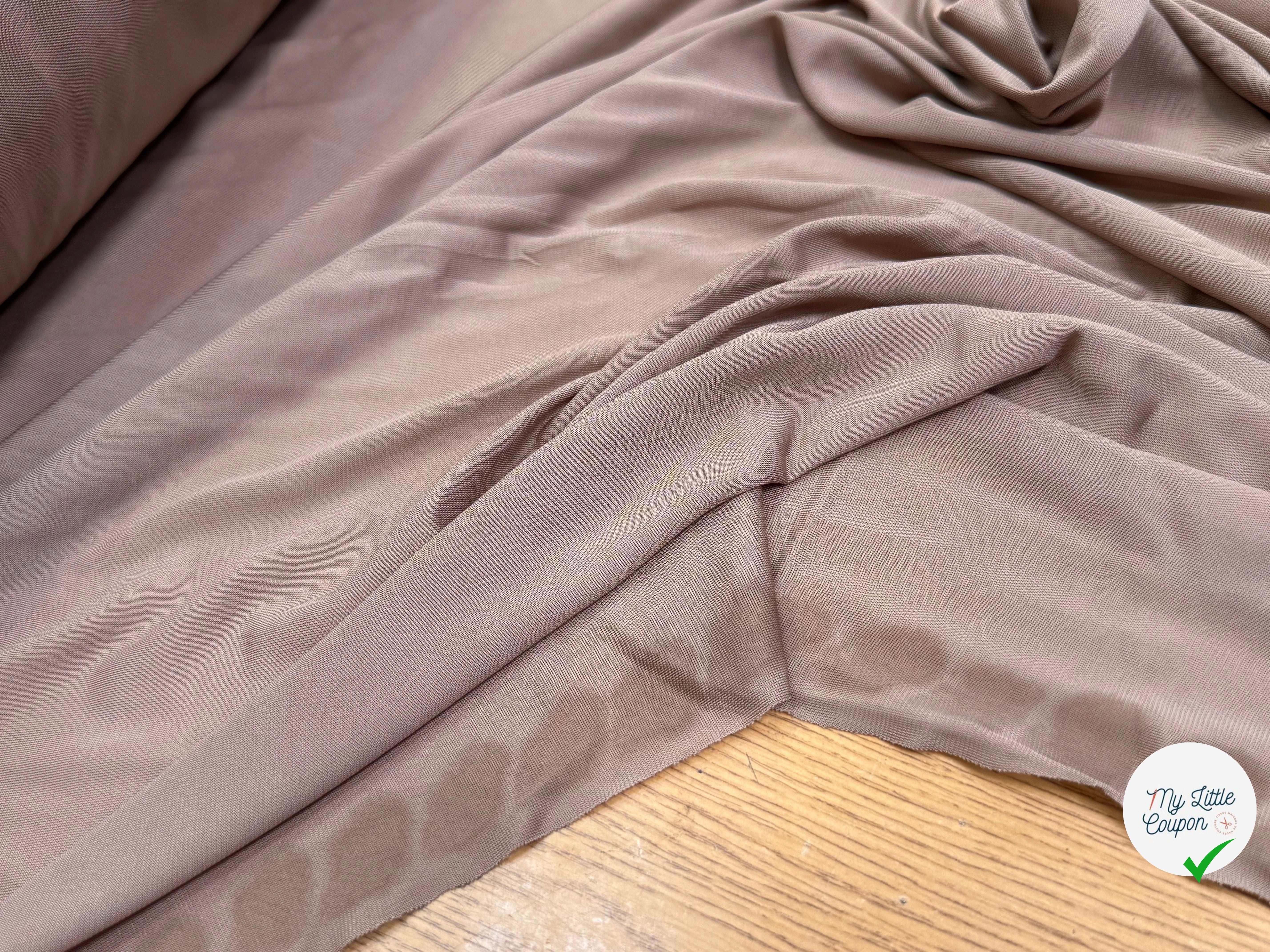 JERSEY VISCOSE FLUIDE ULTRA STRETCH CAFÉ AU LAIT - My Little Coupon