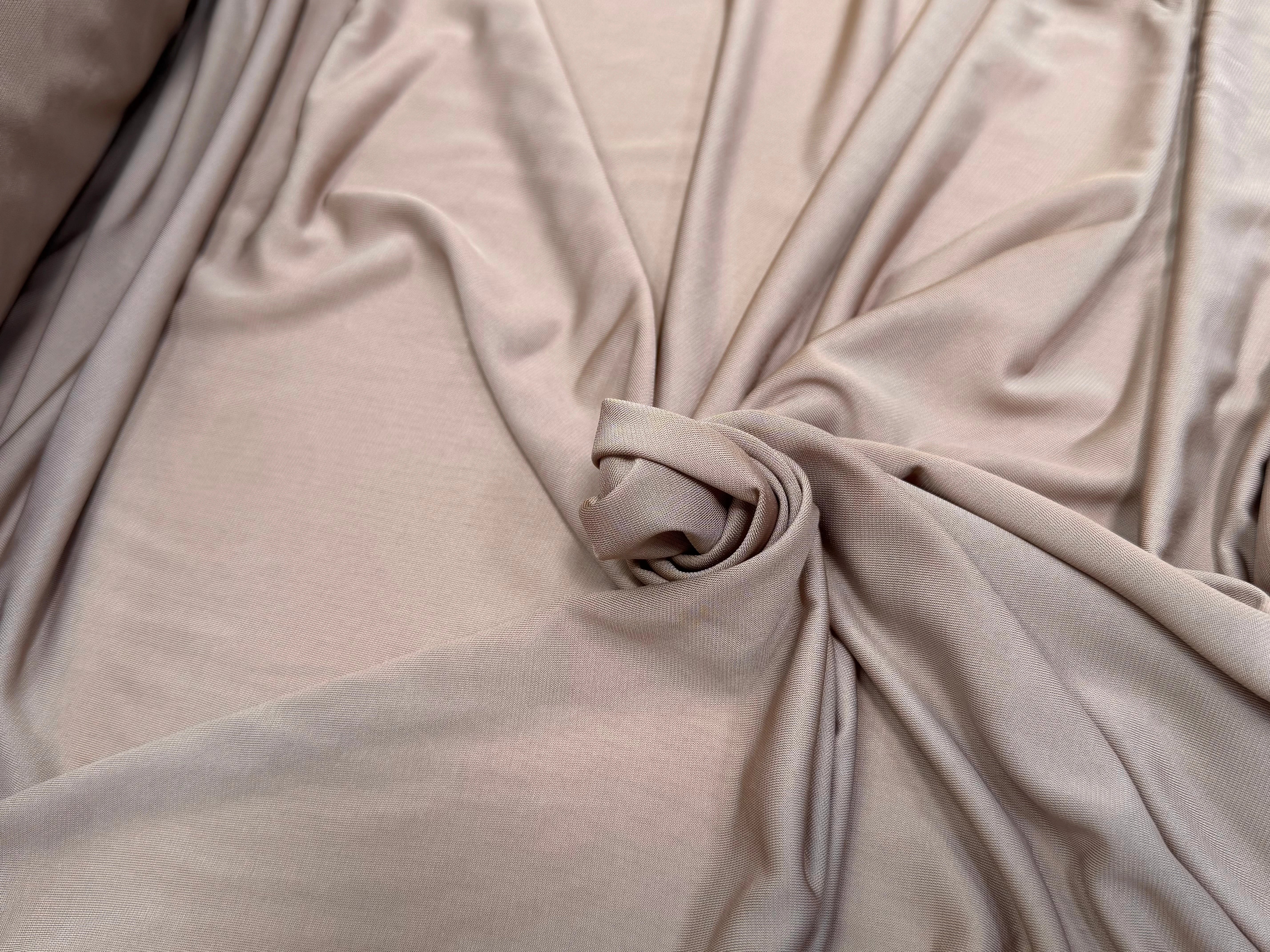 JERSEY VISCOSE FLUIDE ULTRA STRETCH CAFÉ AU LAIT - My Little Coupon