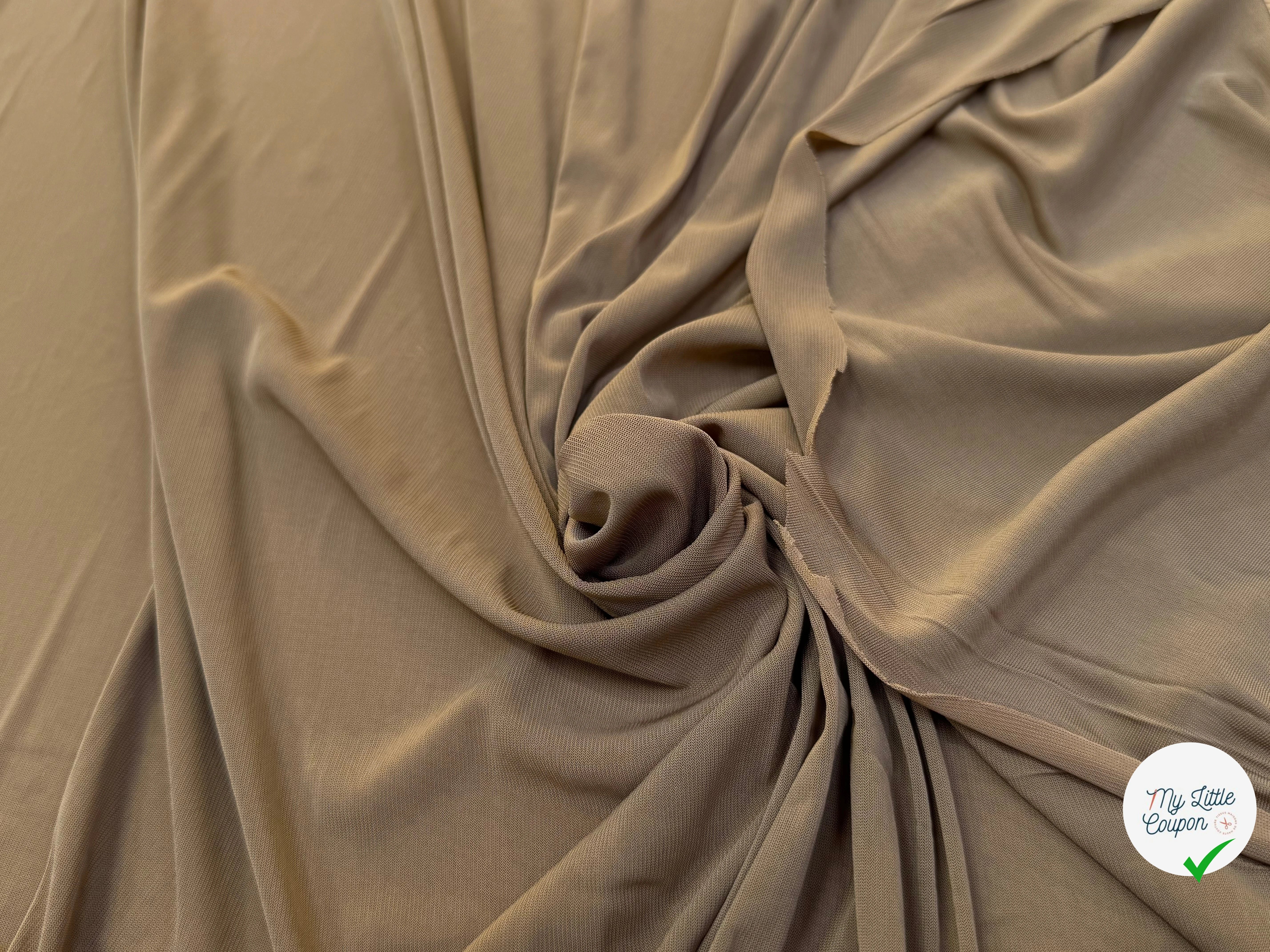 JERSEY VISCOSE FLUIDE ULTRA STRETCH CAMEL - My Little Coupon