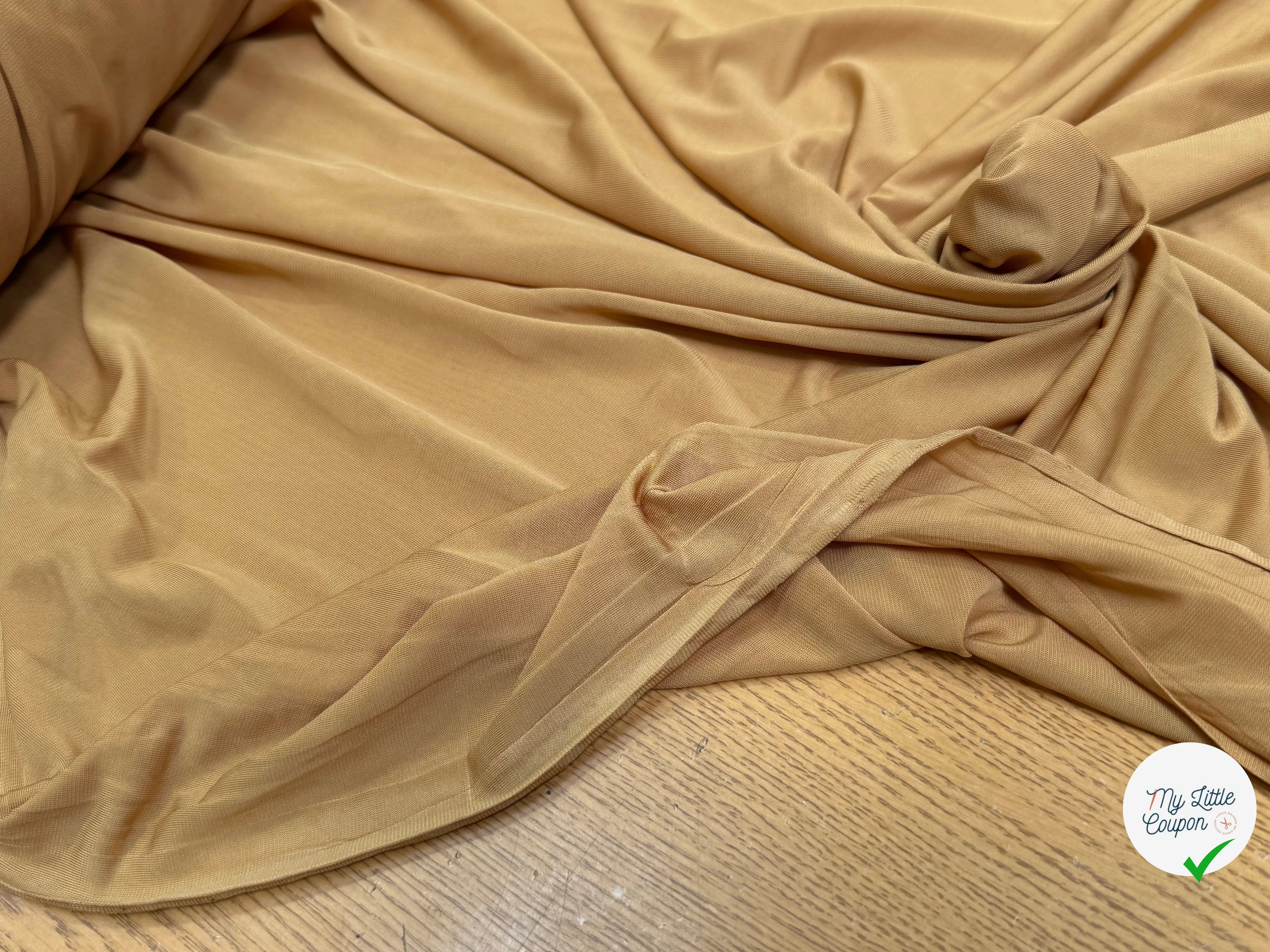 JERSEY VISCOSE FLUIDE ULTRA STRETCH CARAMEL - My Little Coupon