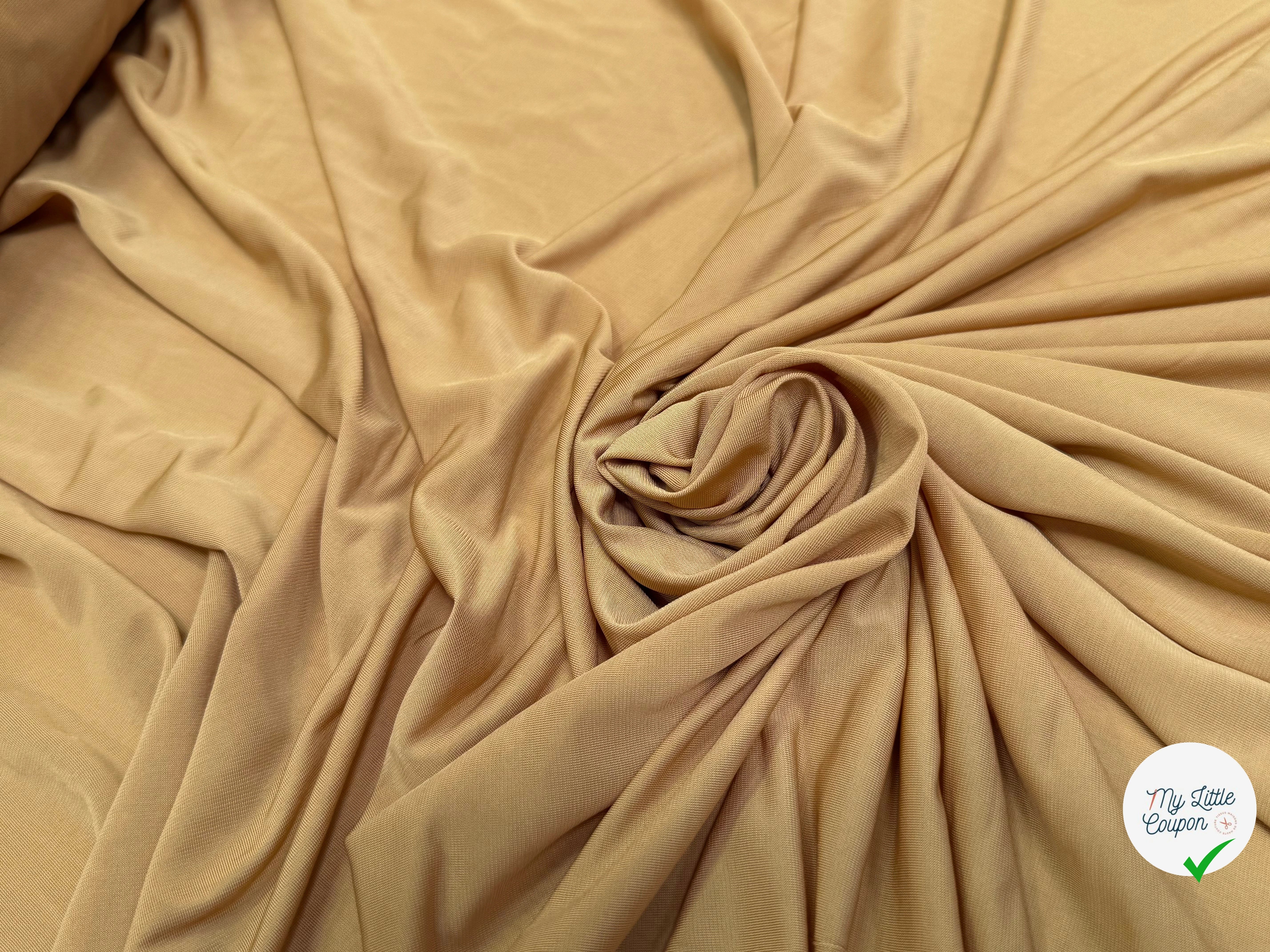 JERSEY VISCOSE FLUIDE ULTRA STRETCH CARAMEL - My Little Coupon