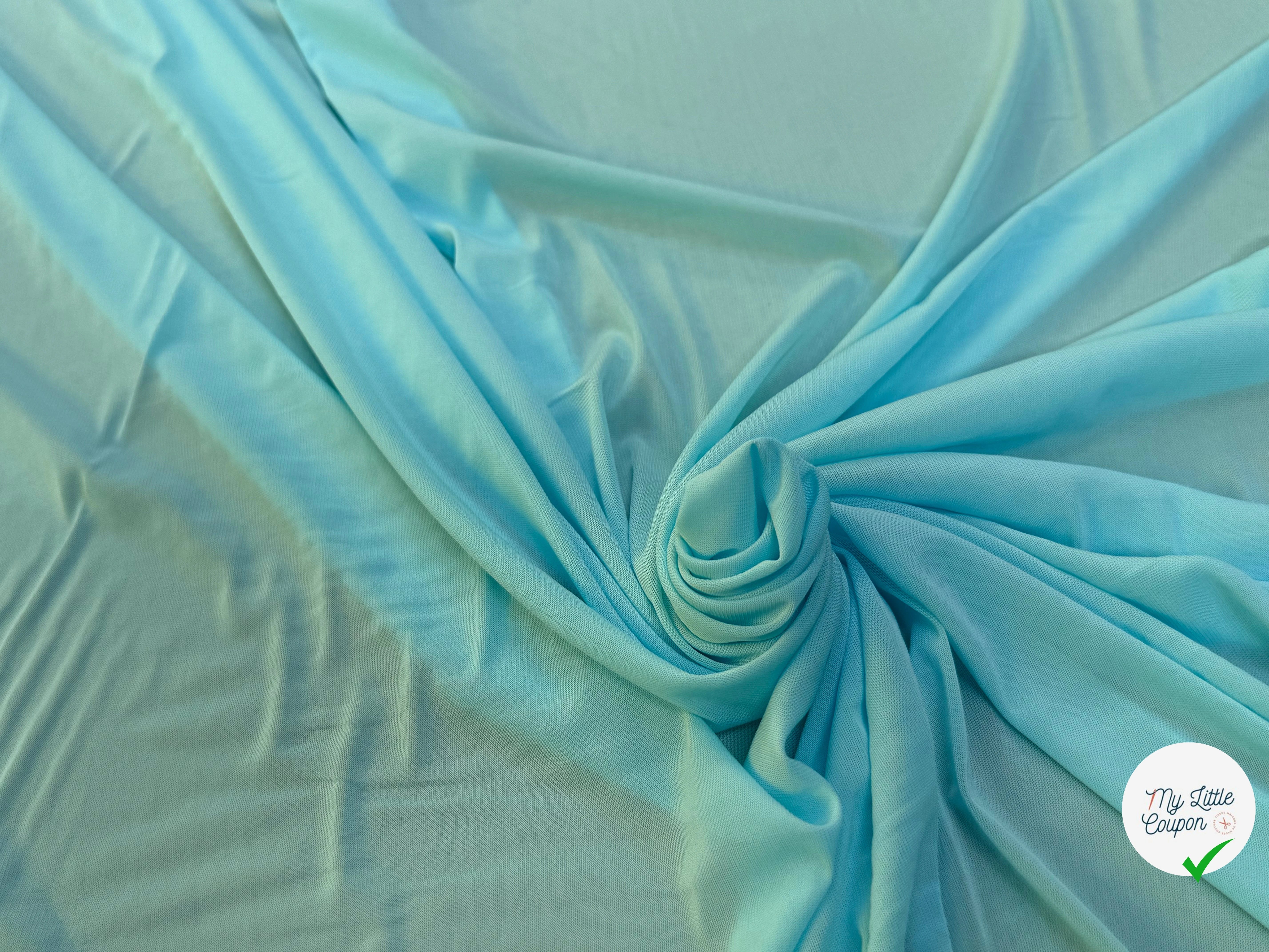JERSEY VISCOSE FLUIDE ULTRA STRETCH ET FIN TEAL - My Little Coupon