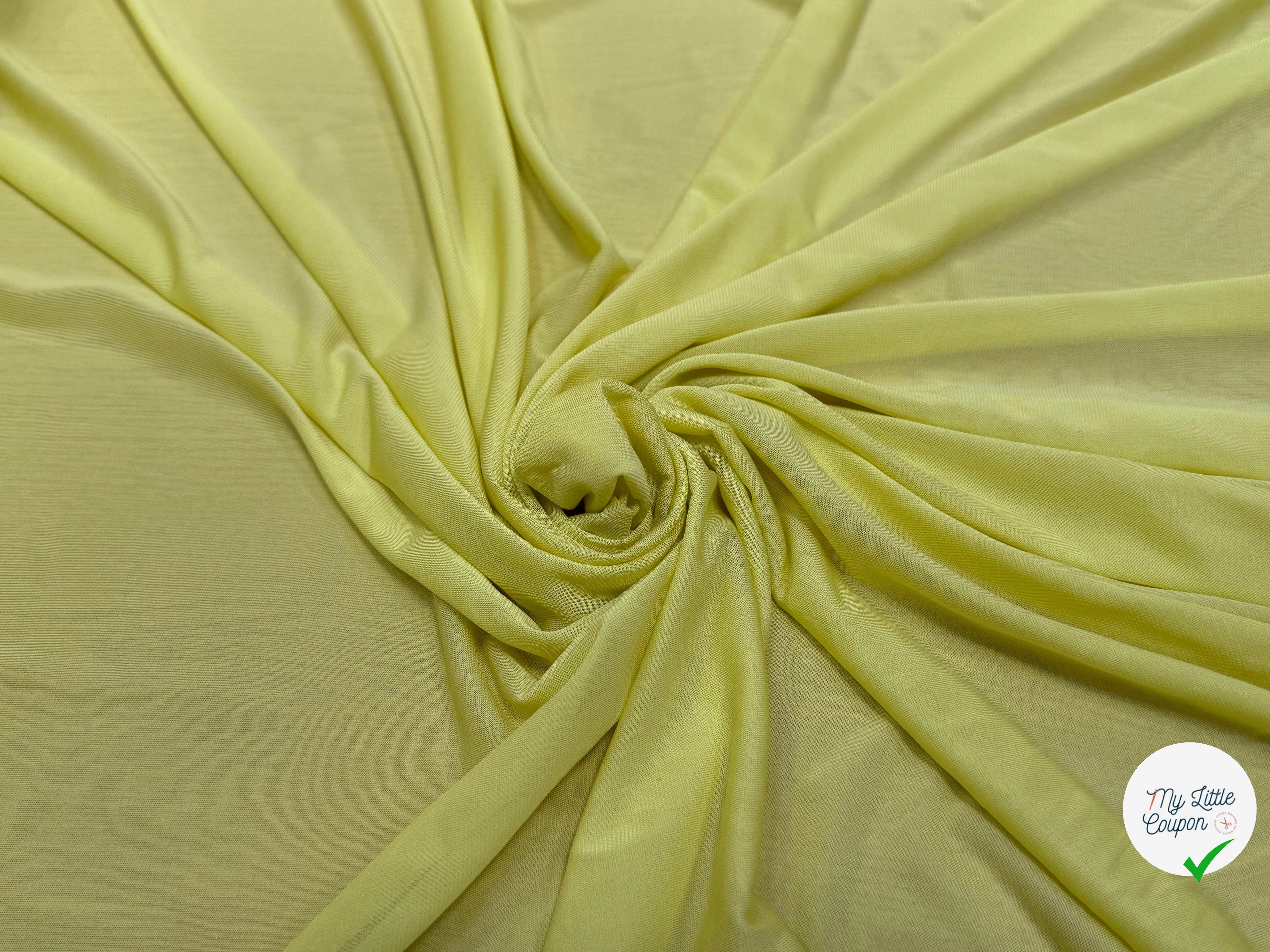JERSEY VISCOSE FLUIDE ULTRA STRETCH JAUNE CITRON - My Little Coupon