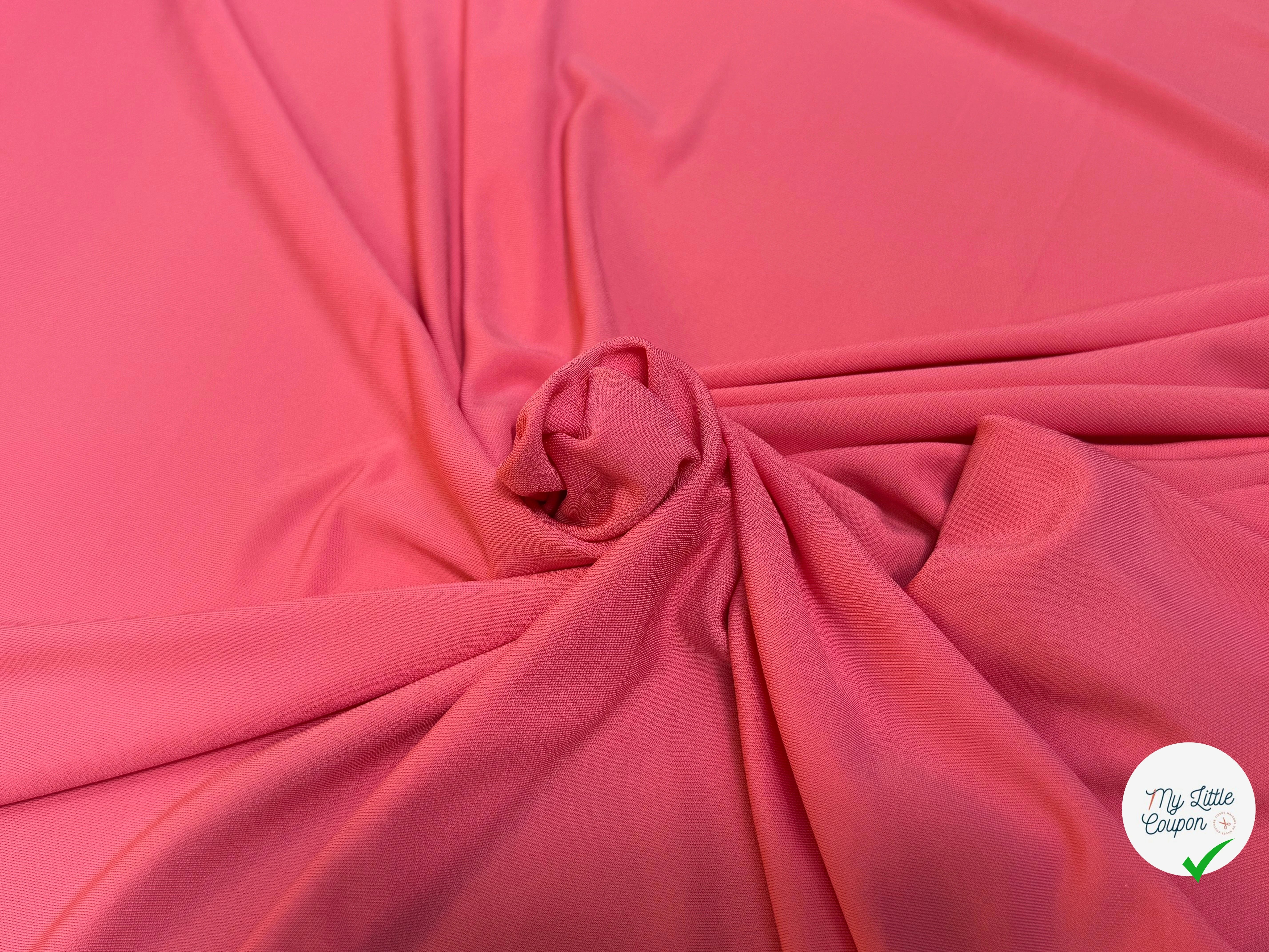 JERSEY VISCOSE FLUIDE ULTRA STRETCH ROSE BON-BON - My Little Coupon