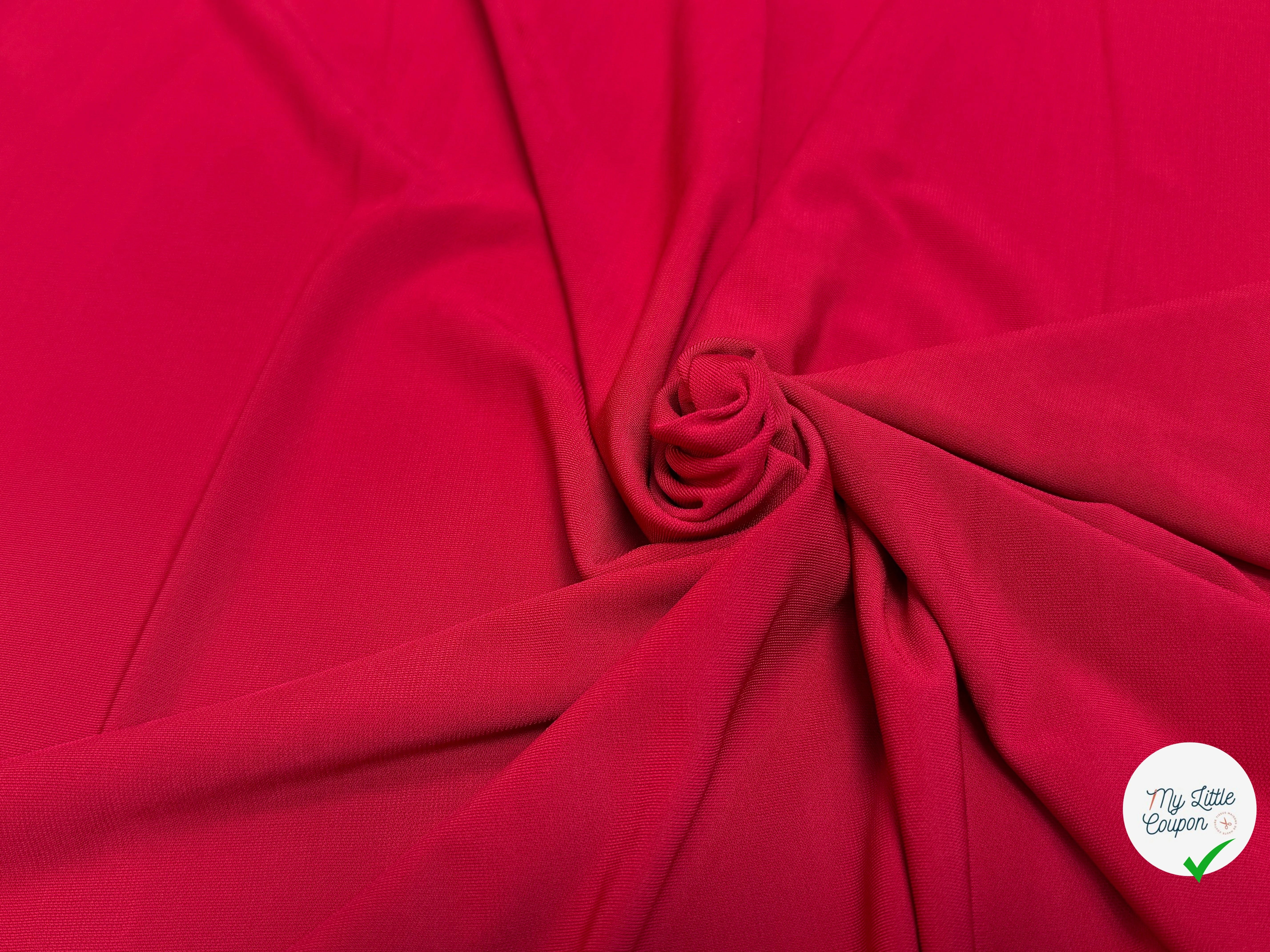 JERSEY VISCOSE FLUIDE ULTRA STRETCH RUBY ROUGE - My Little Coupon