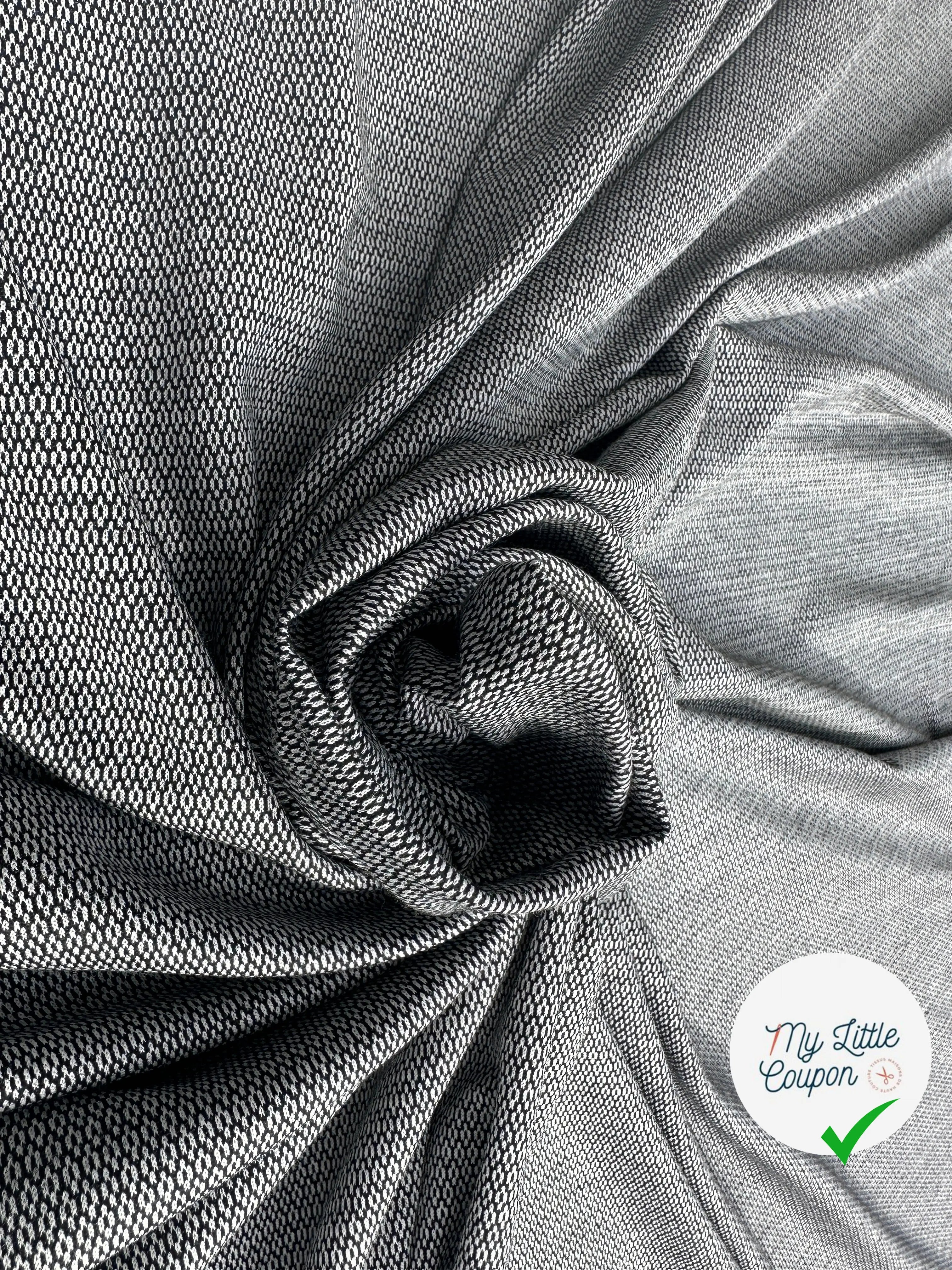 JERSEY VISCOSE JACQUARD NOIR NUAGE - My Little Coupon