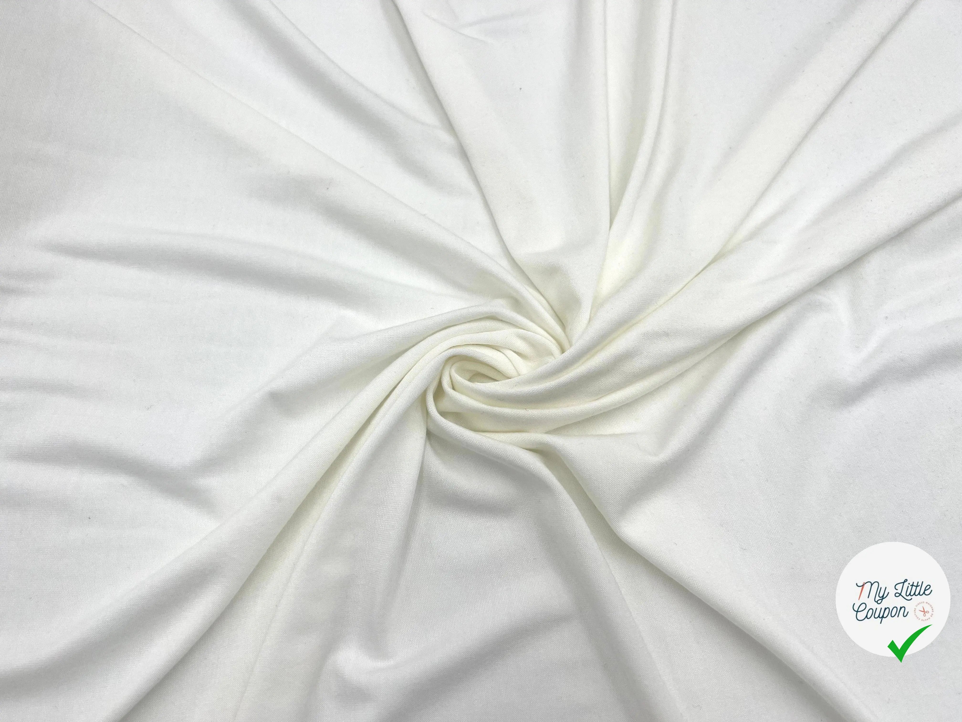 JERSEY VISCOSE STRETCH BLANC OPTIQUE TOUCHER SOYEUX - My Little Coupon - tissu - coudre
