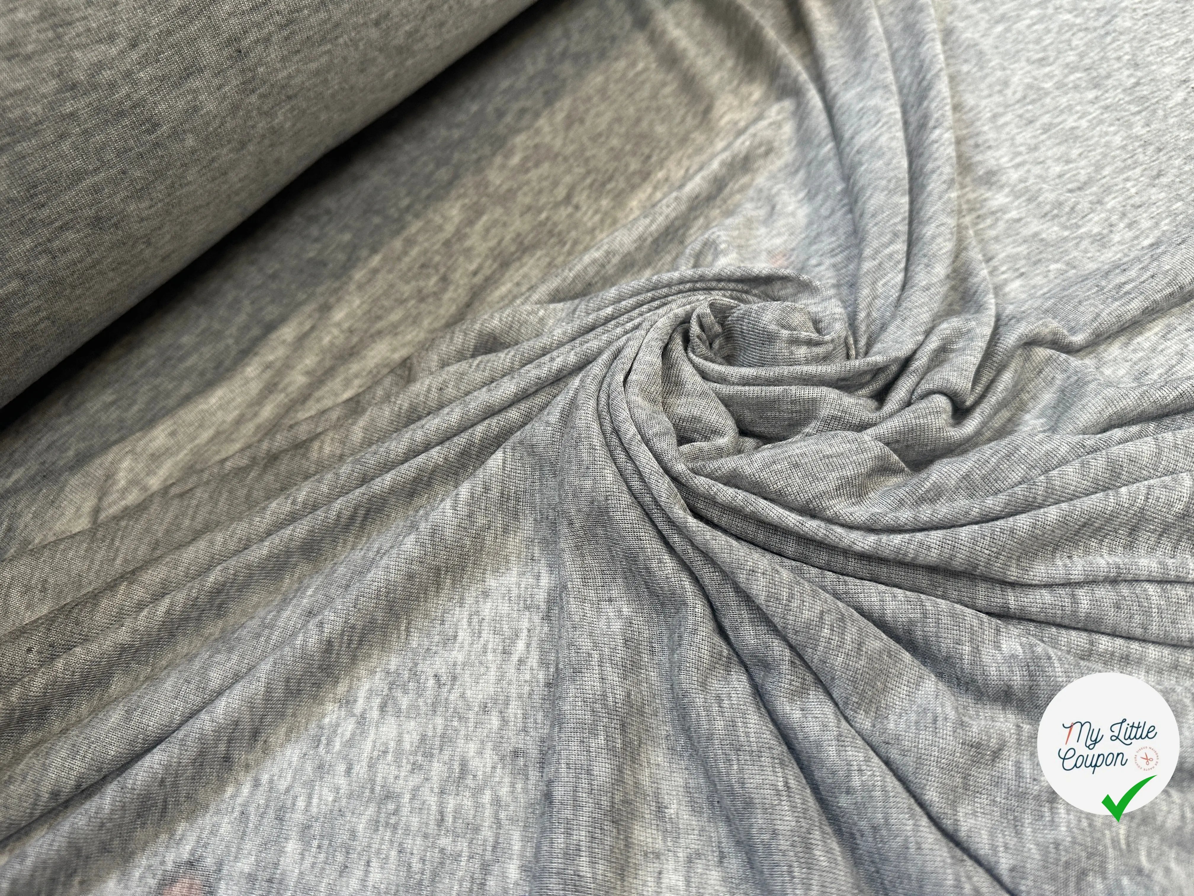 JERSEY VISCOSE TRÈS FIN GRIS CHINÉ - My Little Coupon