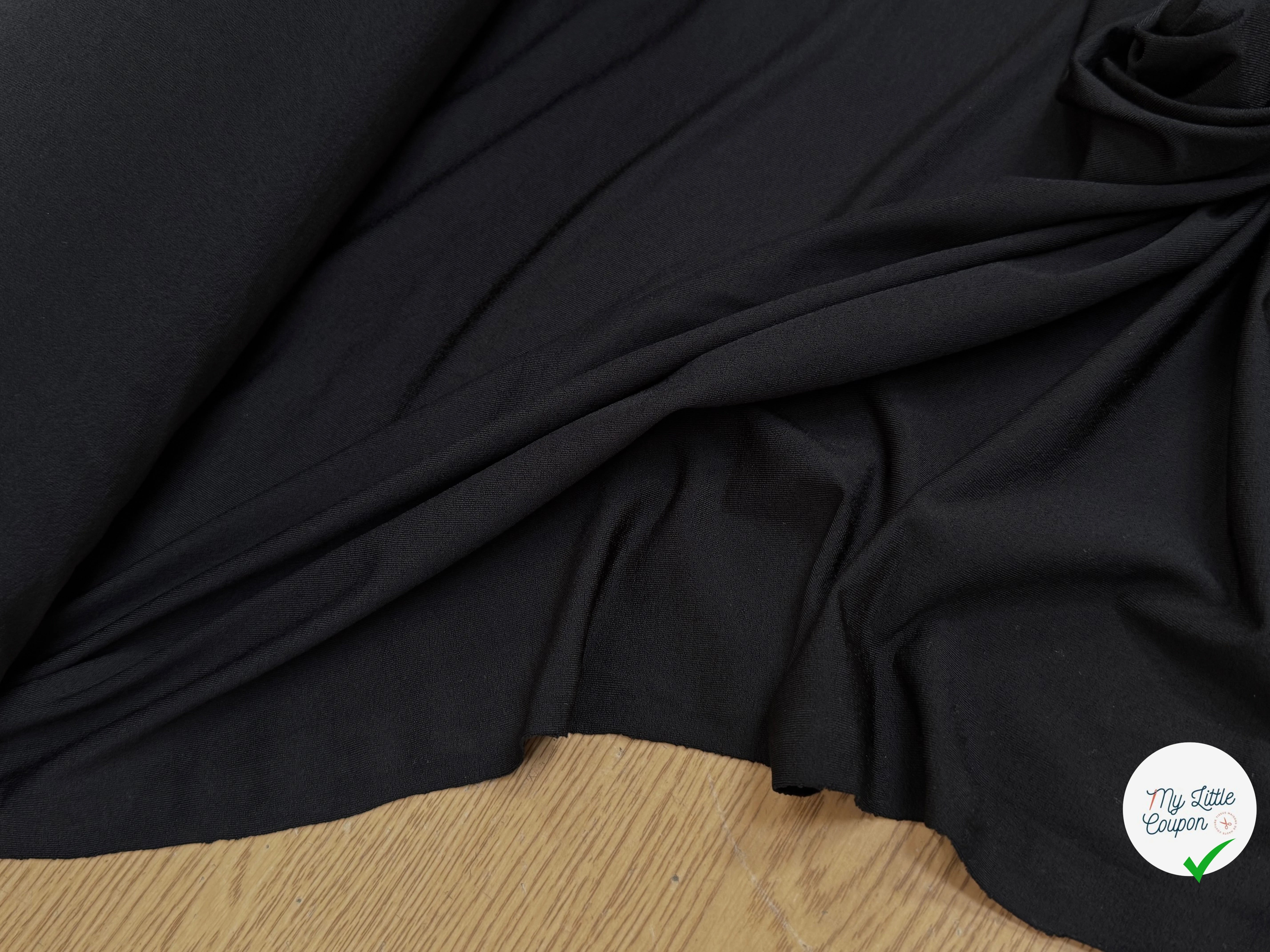 JERSEY VISCOSE ULTRA STRETCH DOUX PEACHSKIN NOIR - My Little Coupon