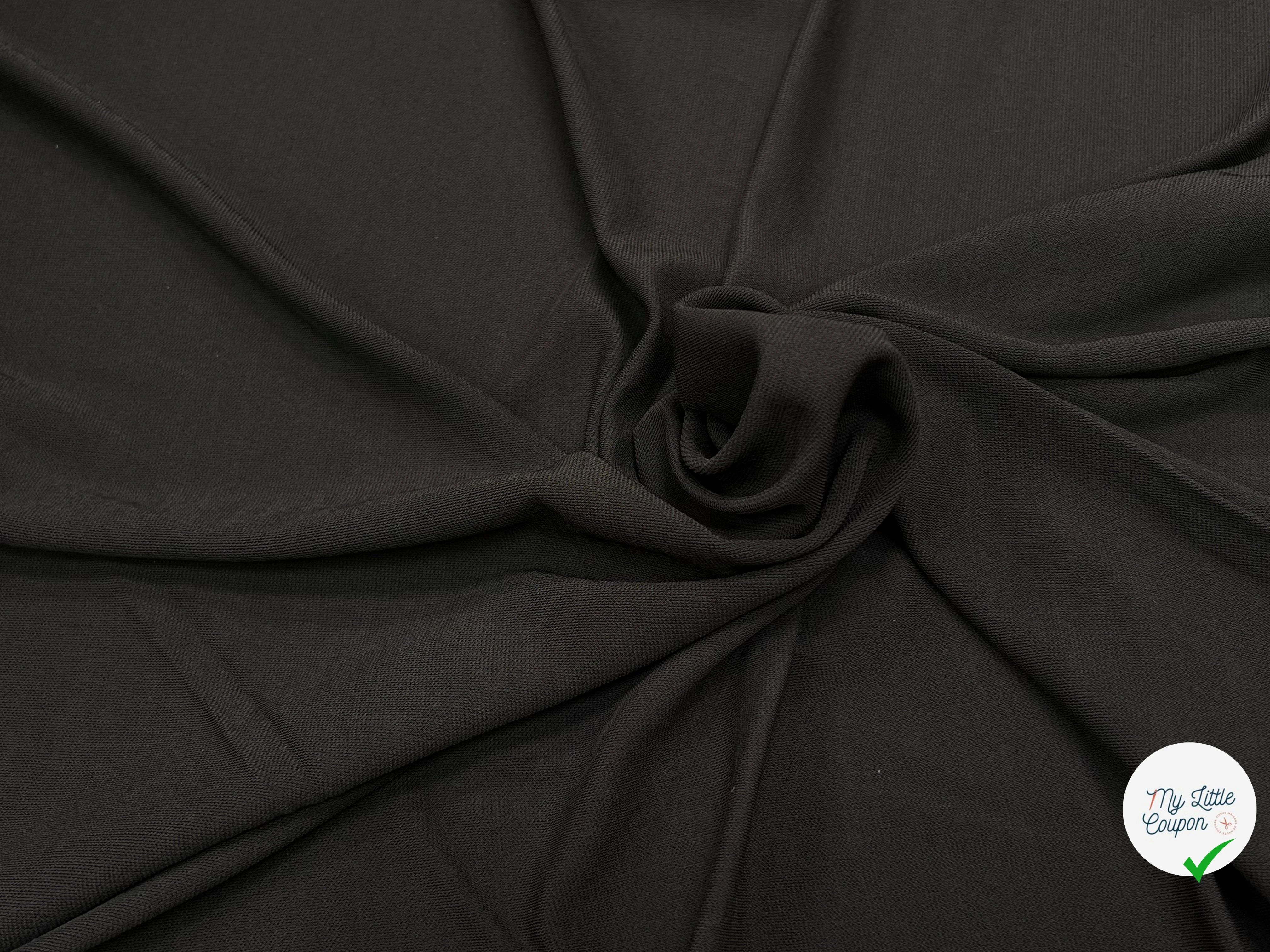 JERSEY VISCOSE ULTRA STRETCH FROID CAFÉ NOIR - My Little Coupon