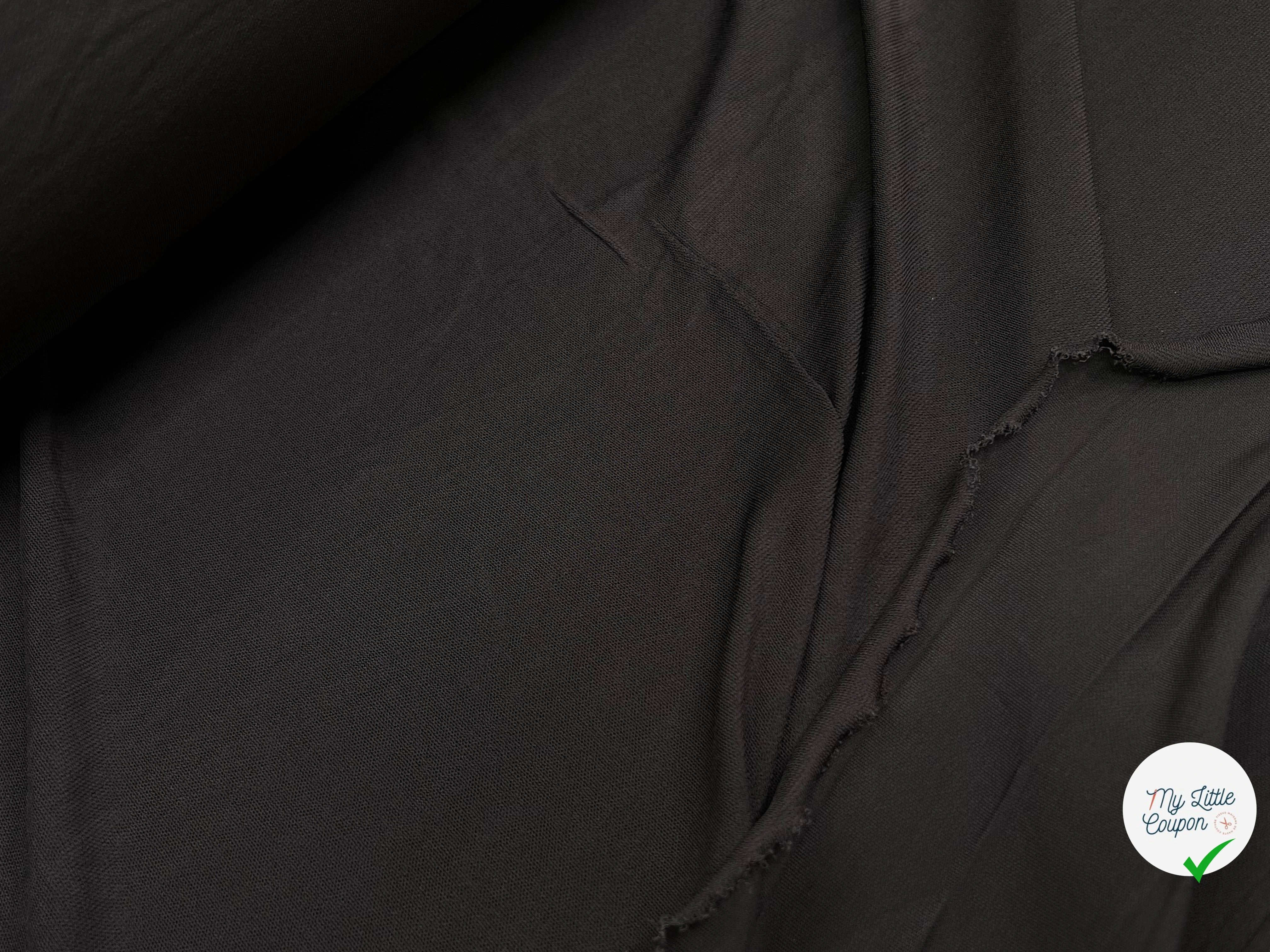JERSEY VISCOSE ULTRA STRETCH FROID CAFÉ NOIR - My Little Coupon