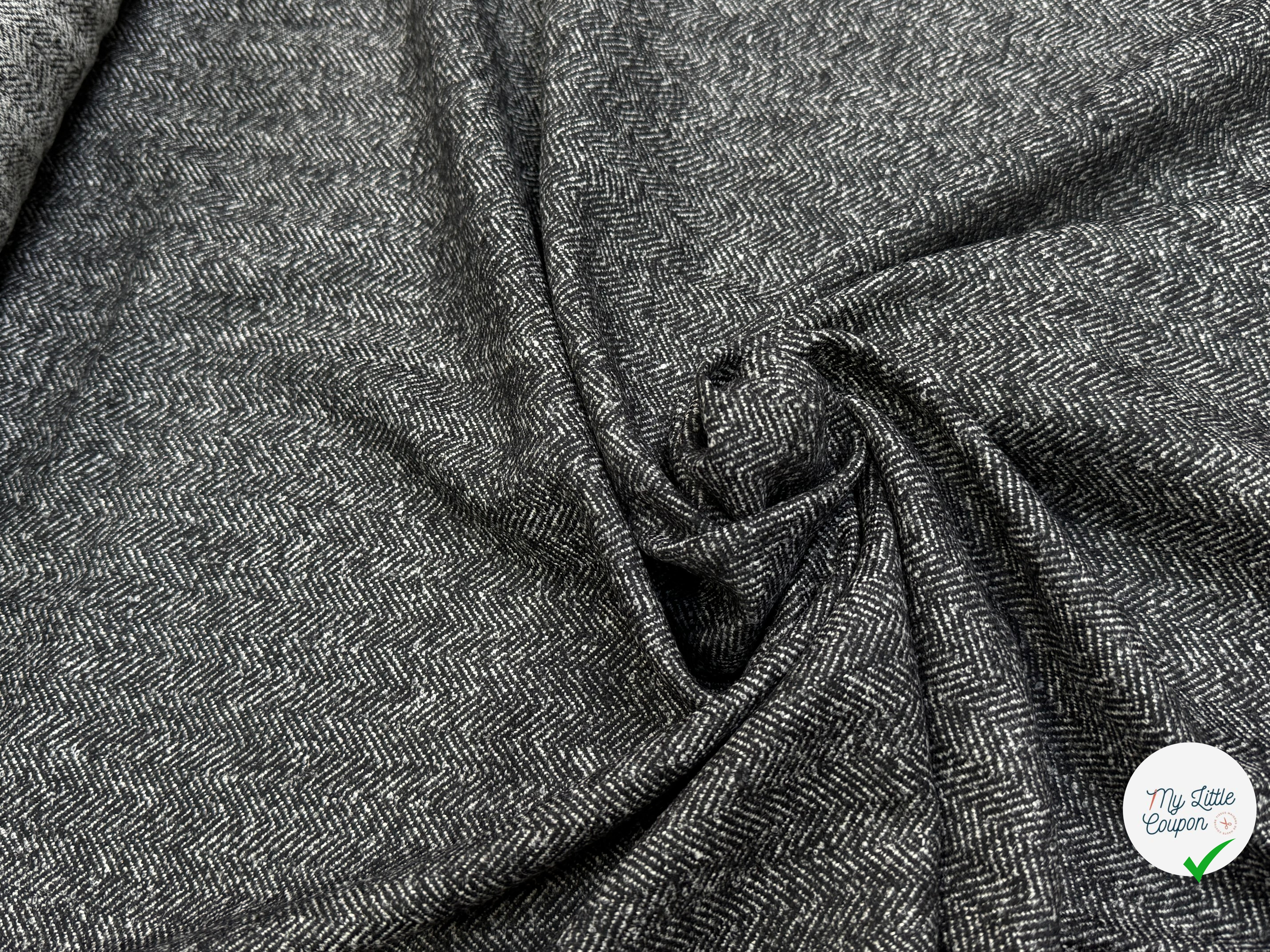DRAPERIE CHEVRON DE LAINE GRIS CHINÉ TOUCHER DOUX - My Little Coupon
