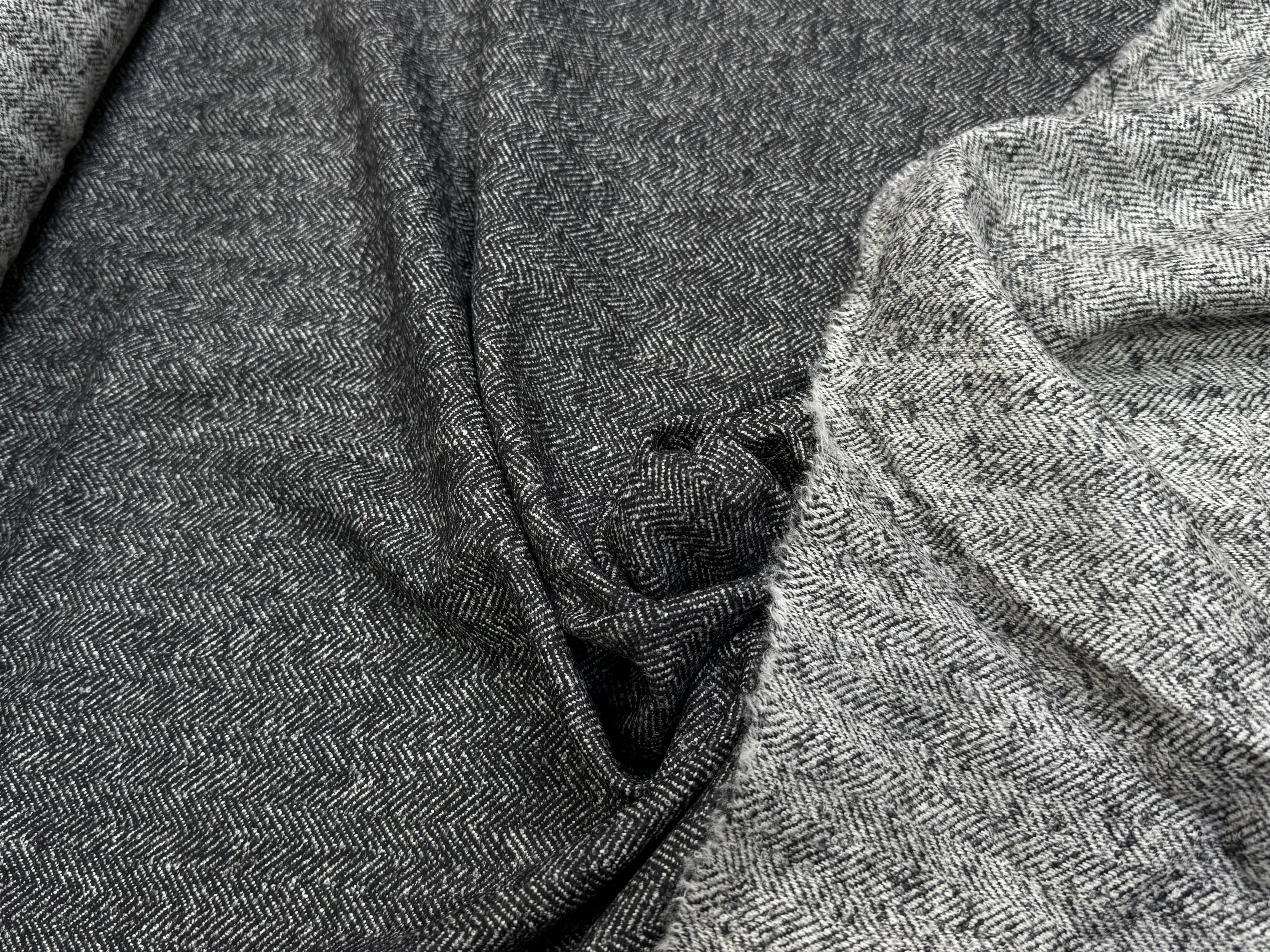 DRAPERIE CHEVRON DE LAINE GRIS CHINÉ TOUCHER DOUX - My Little Coupon